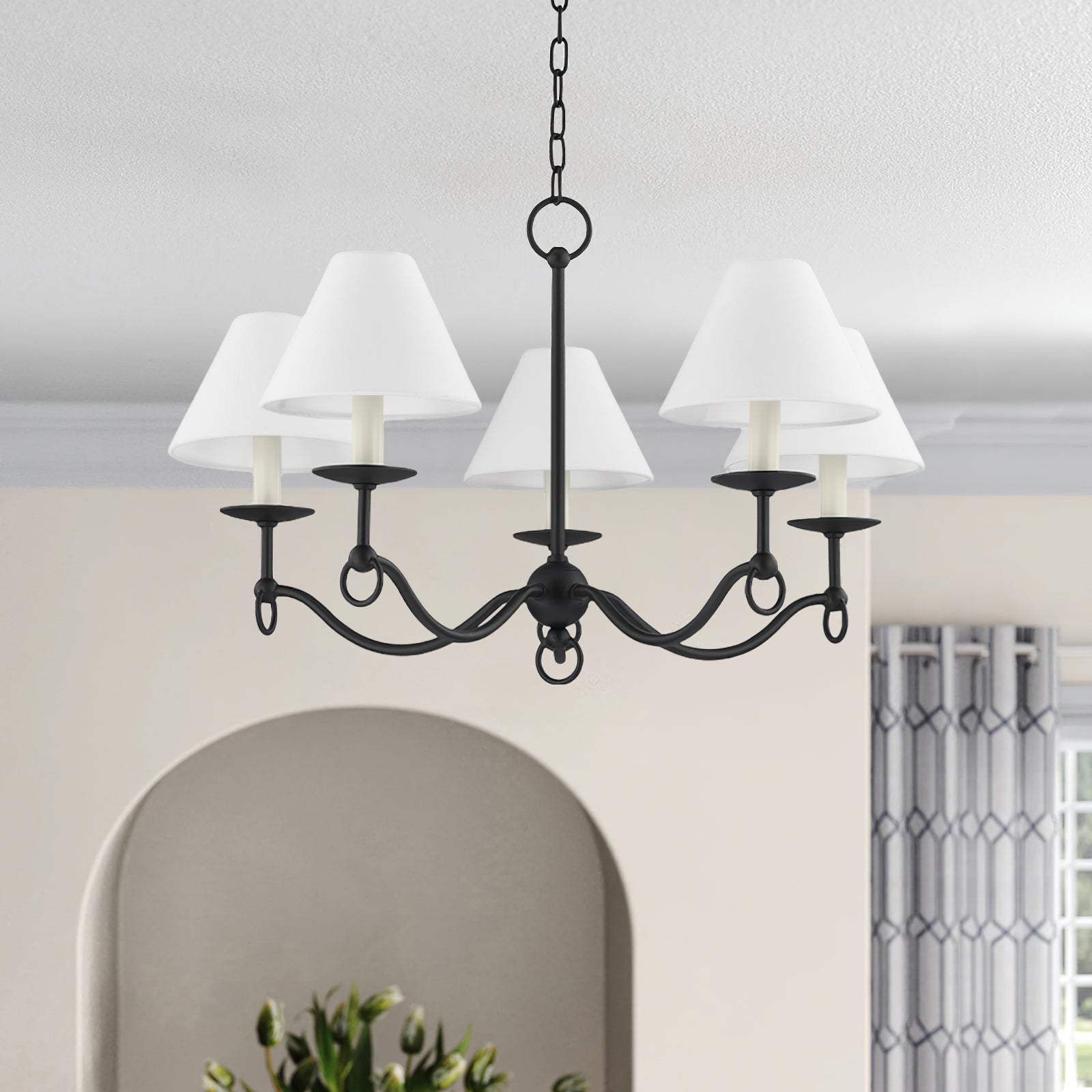 Aurora Chandelier Curved Arms Vintage - Letslighting