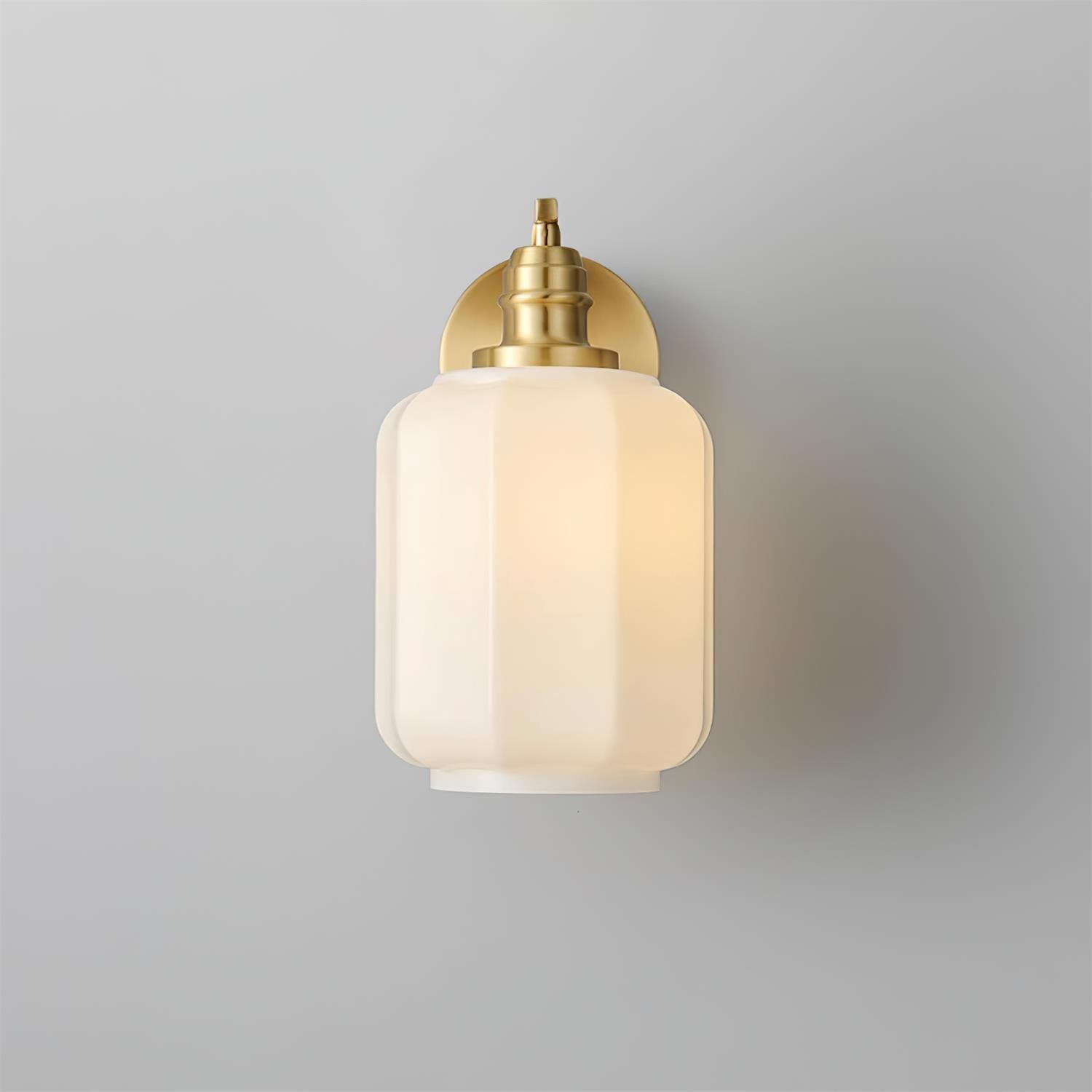 Henry Wall Lamp Plug In Brass Curved Frosted Glass - Letslighting