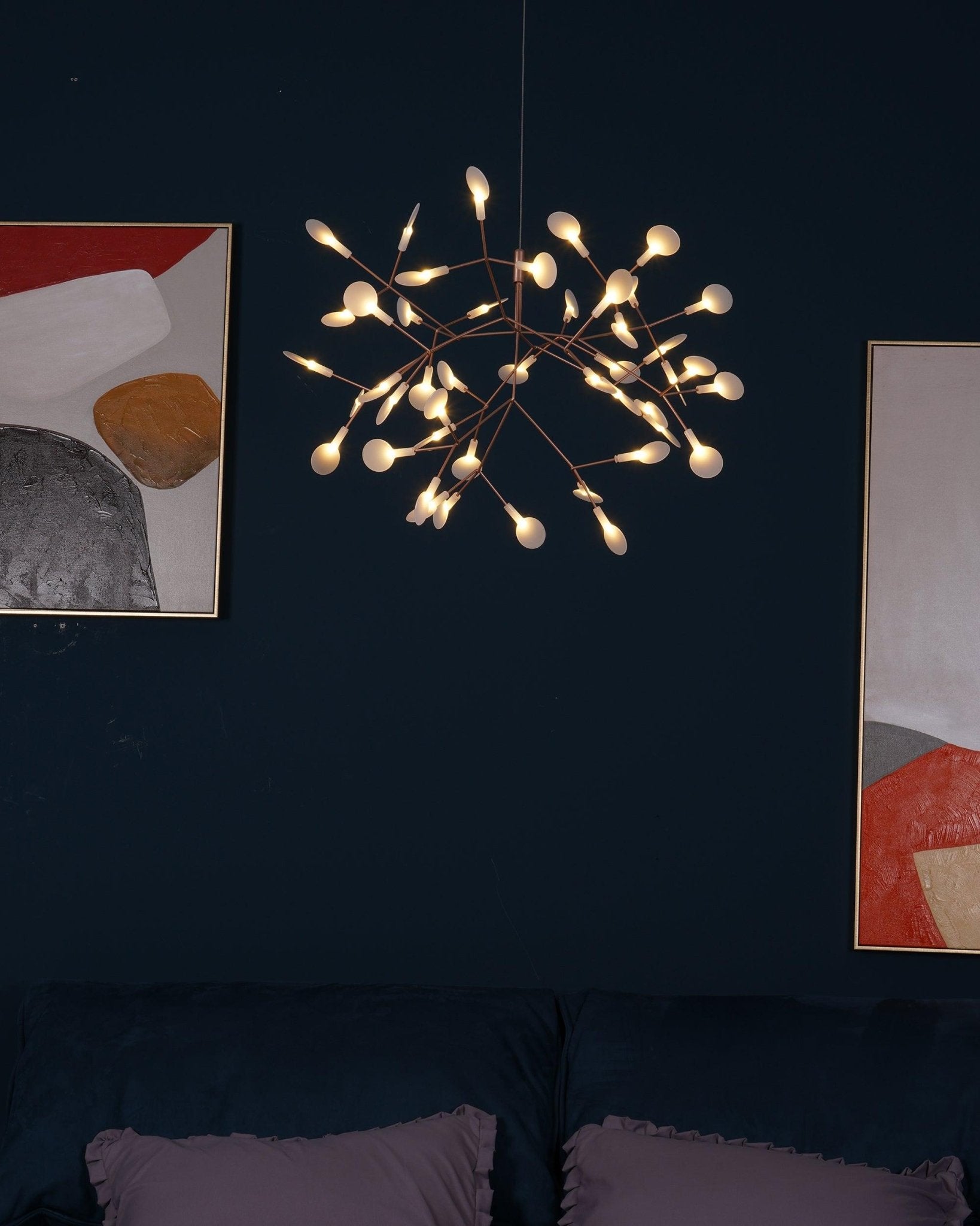 Lustra Chandelier Rose Gold Firefly LED Branch - Letslighting