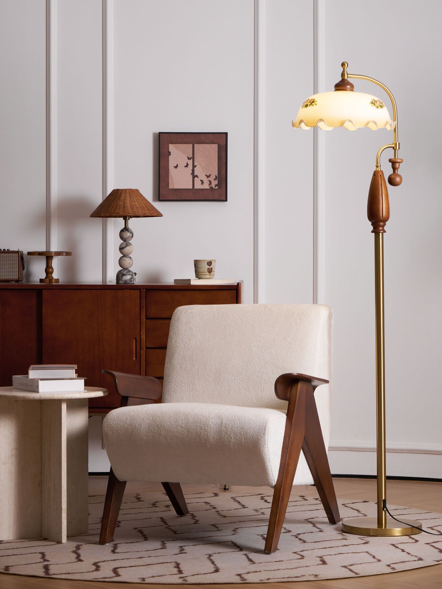 Volorel Vintage Glass Floor Lamp - Letslighting