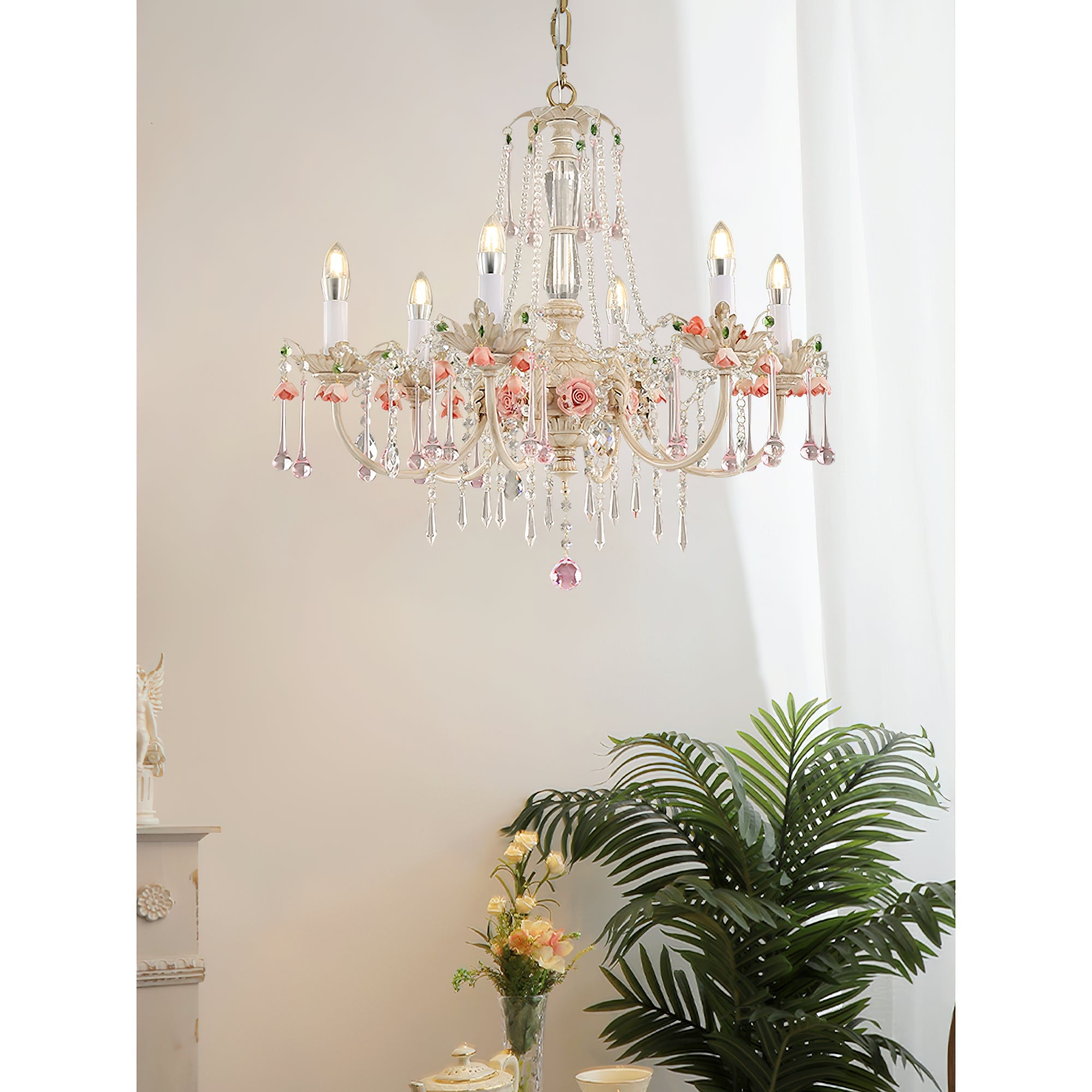 Cusoren Postmodern Luxury Rose Ceramic Chandelier - Letslighting