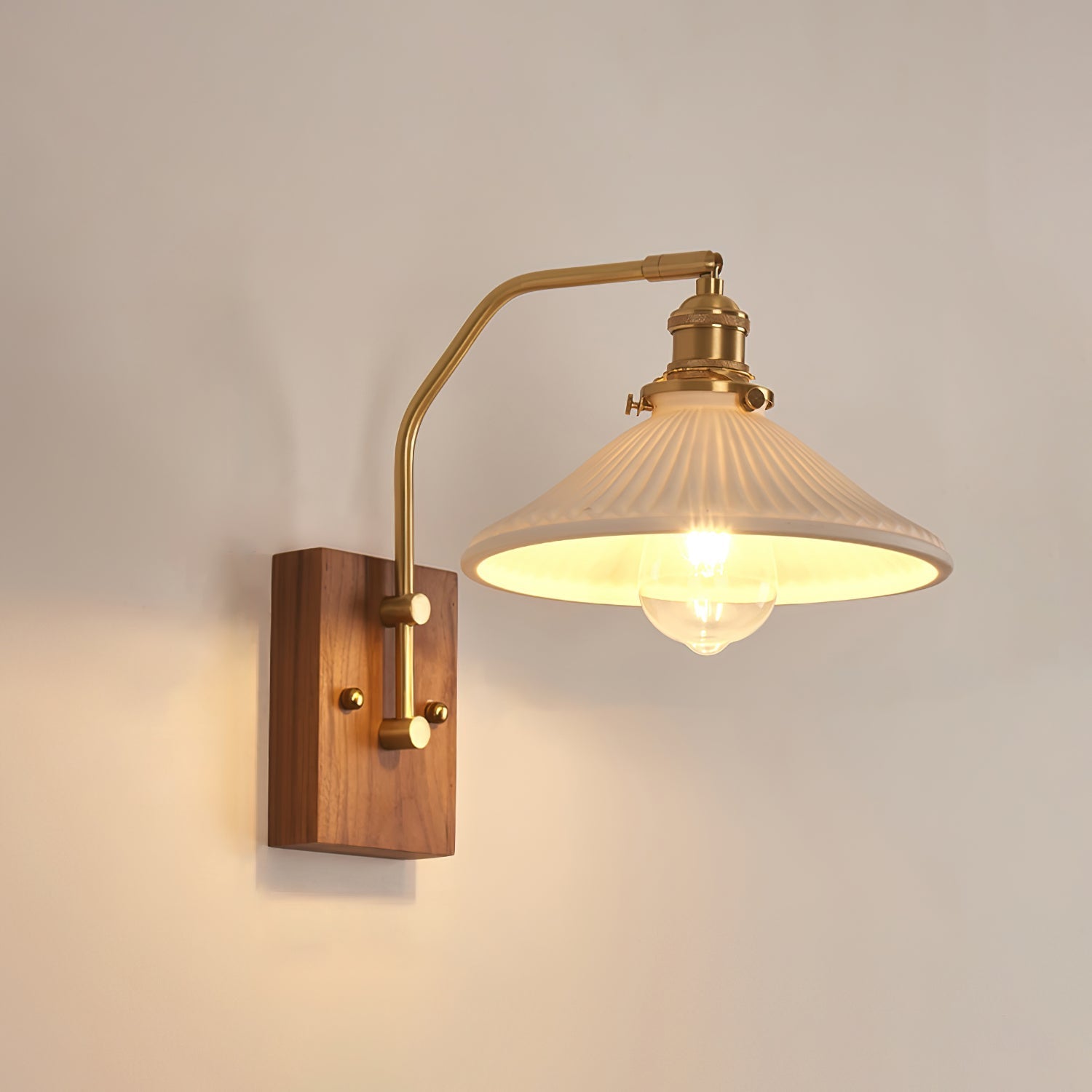 Avveleth Elegance Vintage Walnut Wall Lamp - Letslighting