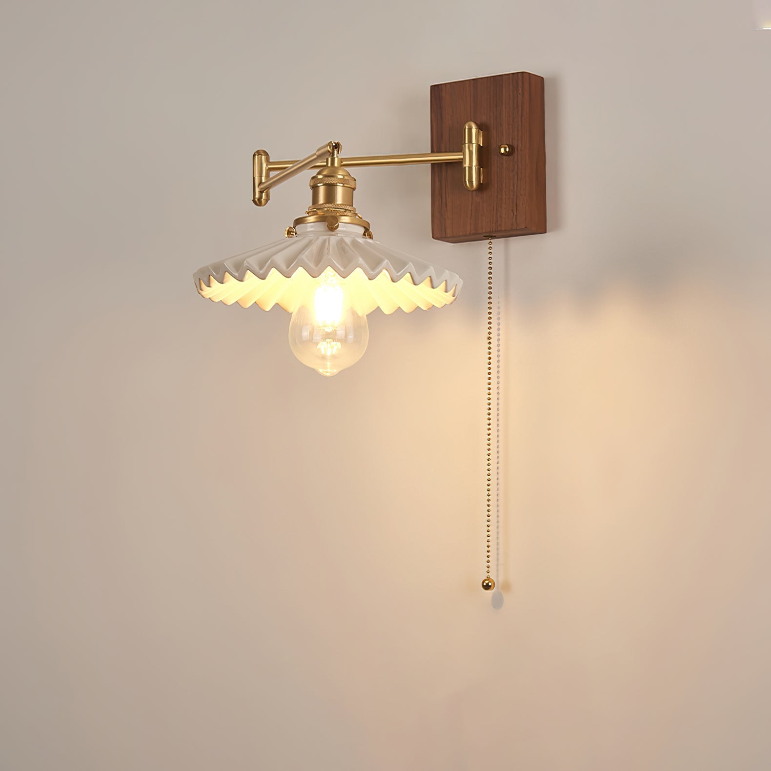 Avveleth Elegance Vintage Walnut Wall Lamp - Letslighting