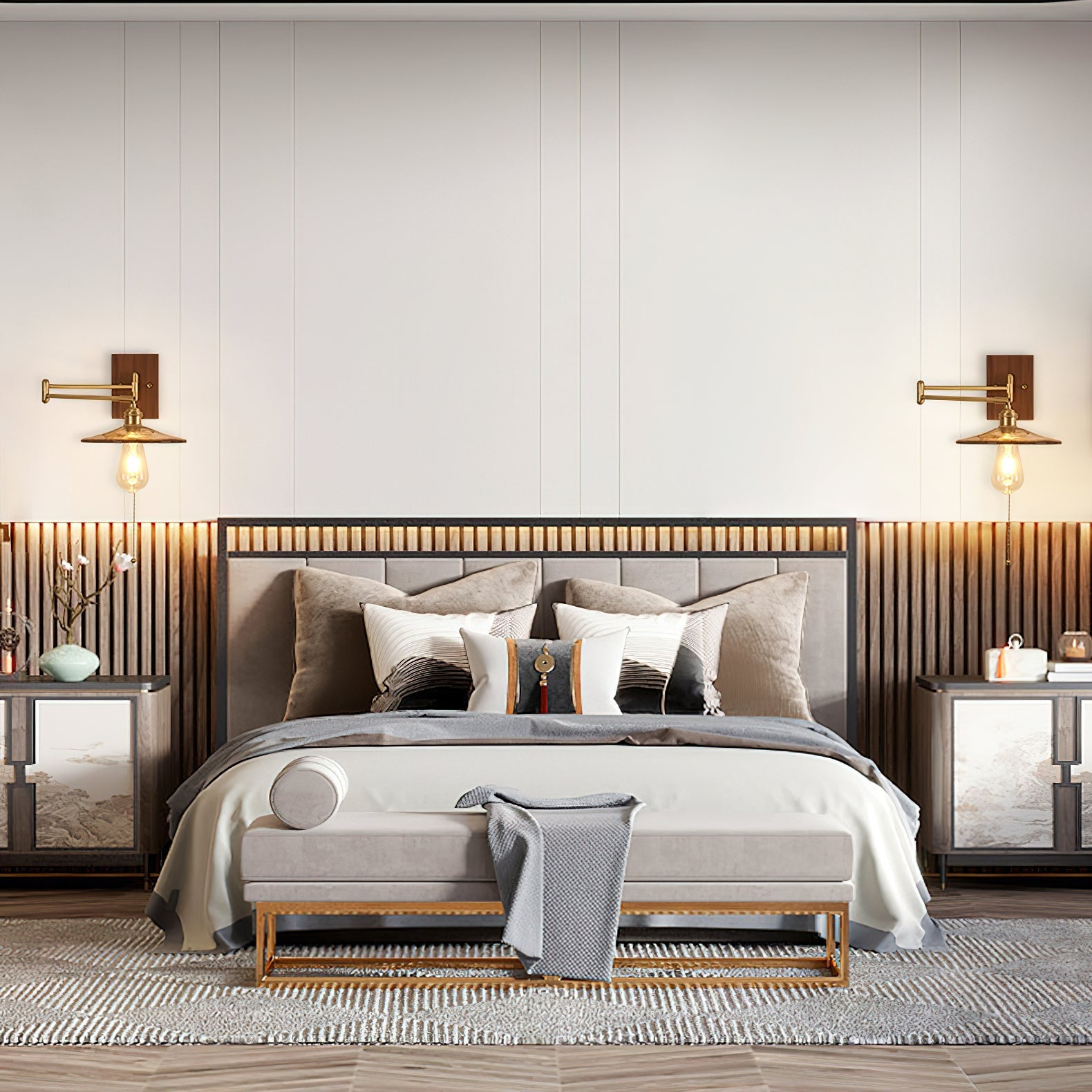 Avveleth Elegance Vintage Walnut Wall Lamp - Letslighting