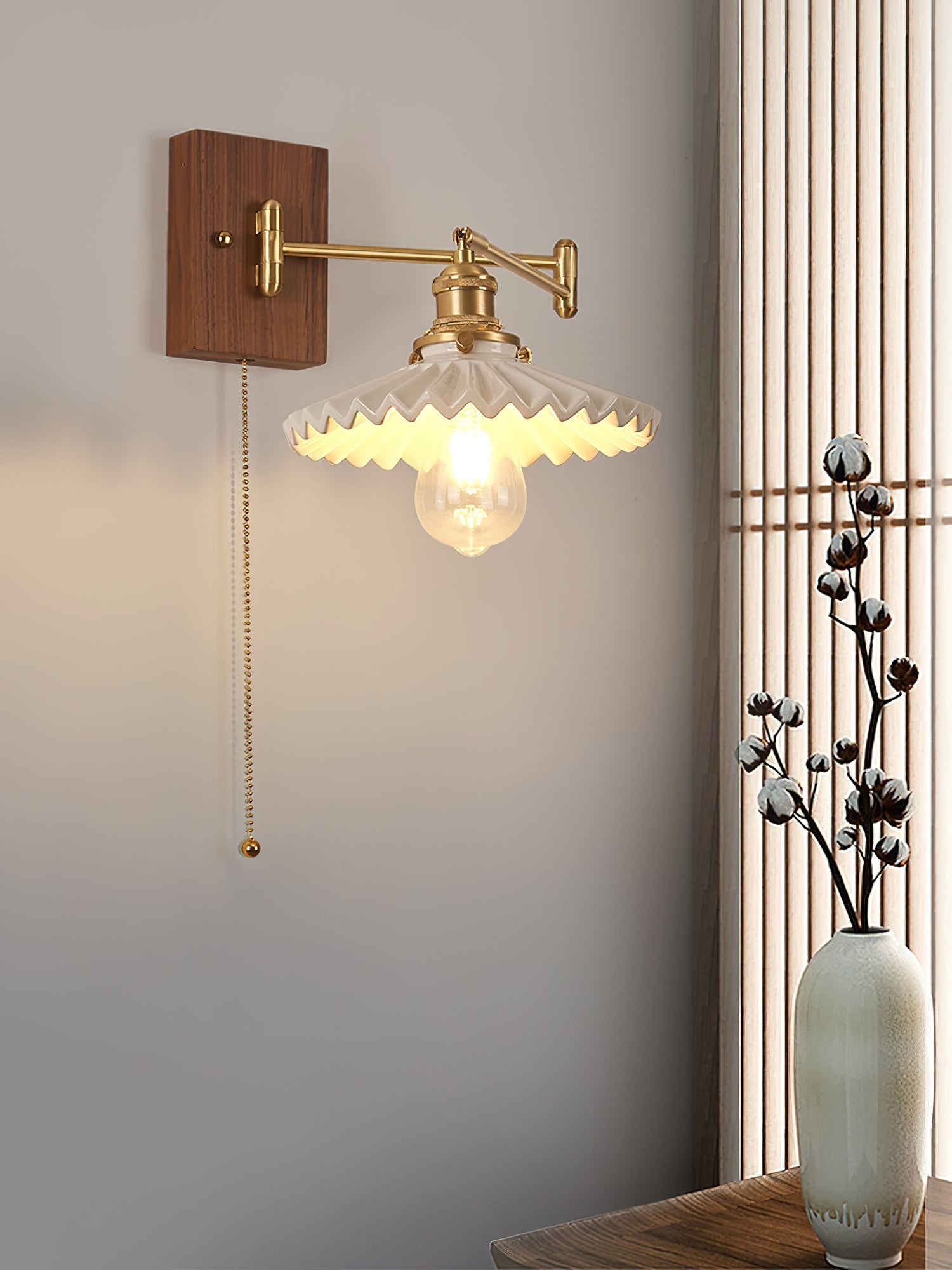 Avveleth Elegance Vintage Walnut Wall Lamp - Letslighting