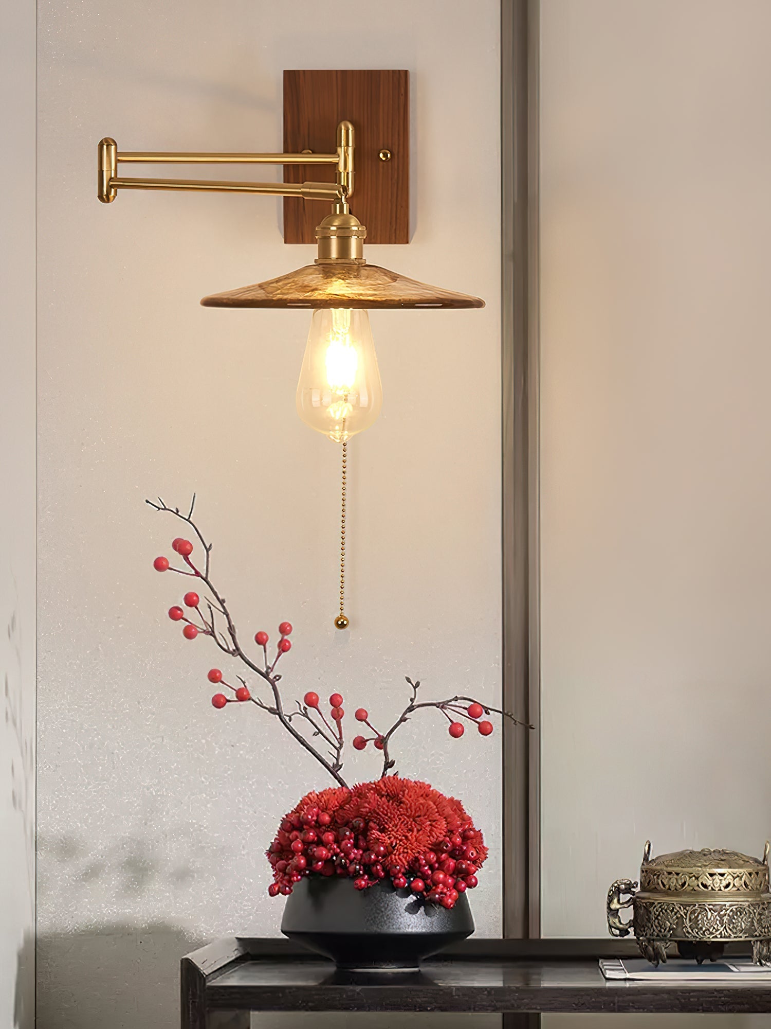 Avveleth Elegance Vintage Walnut Wall Lamp - Letslighting