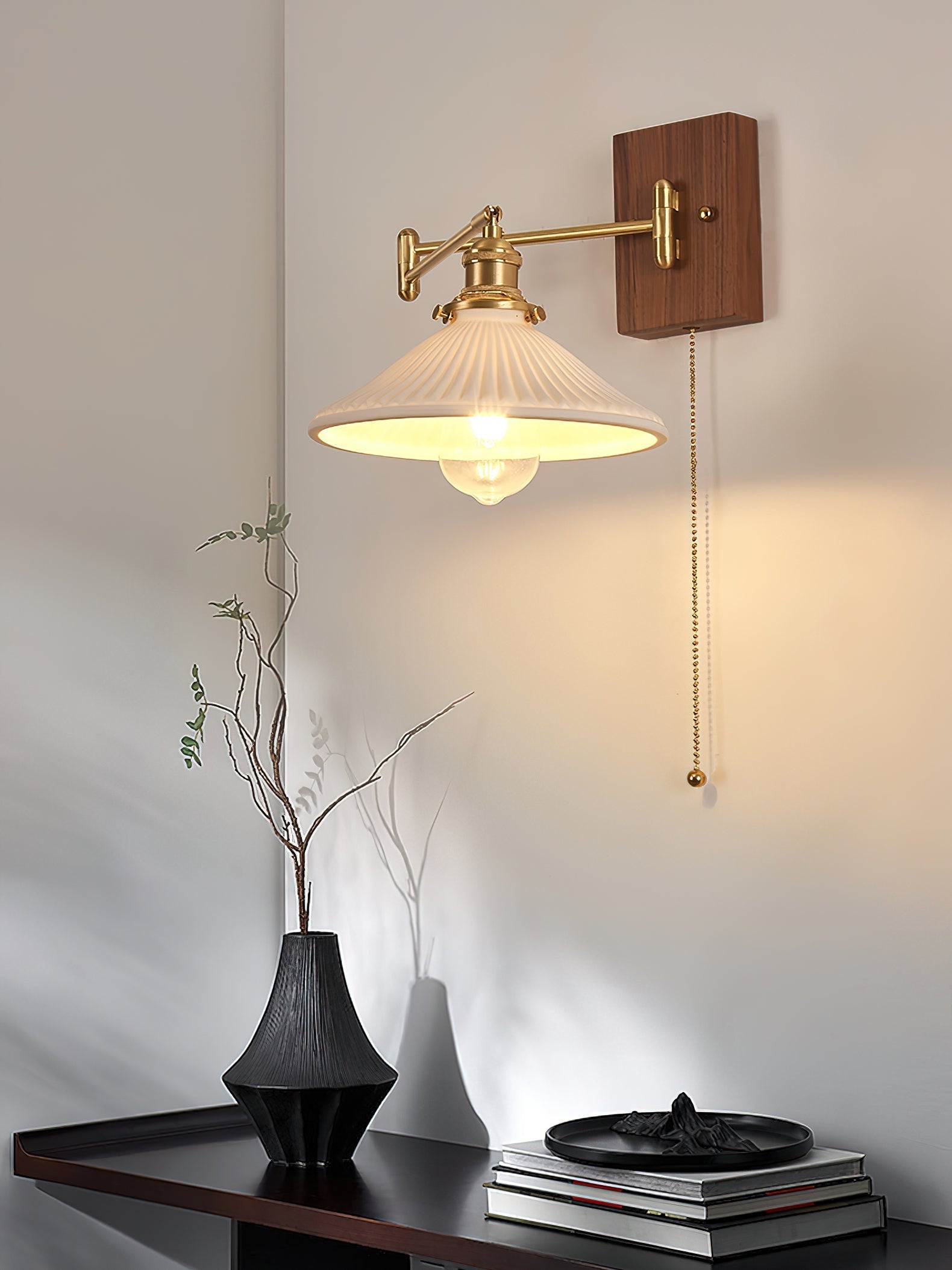 Avveleth Elegance Vintage Walnut Wall Lamp - Letslighting