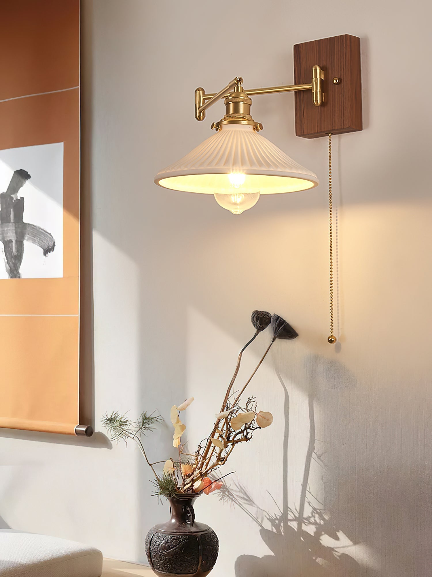 Avveleth Elegance Vintage Walnut Wall Lamp - Letslighting