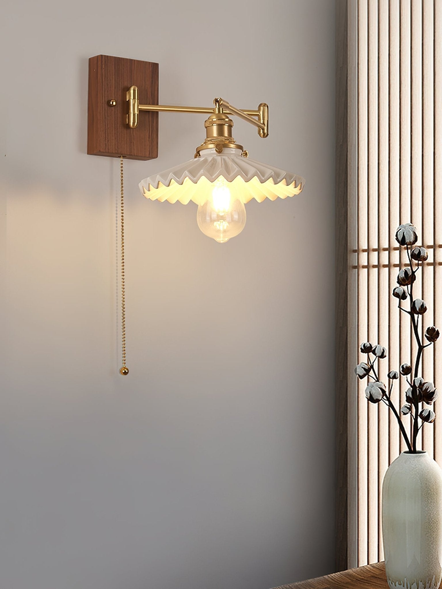 Avveleth Elegance Vintage Walnut Wall Lamp - Letslighting