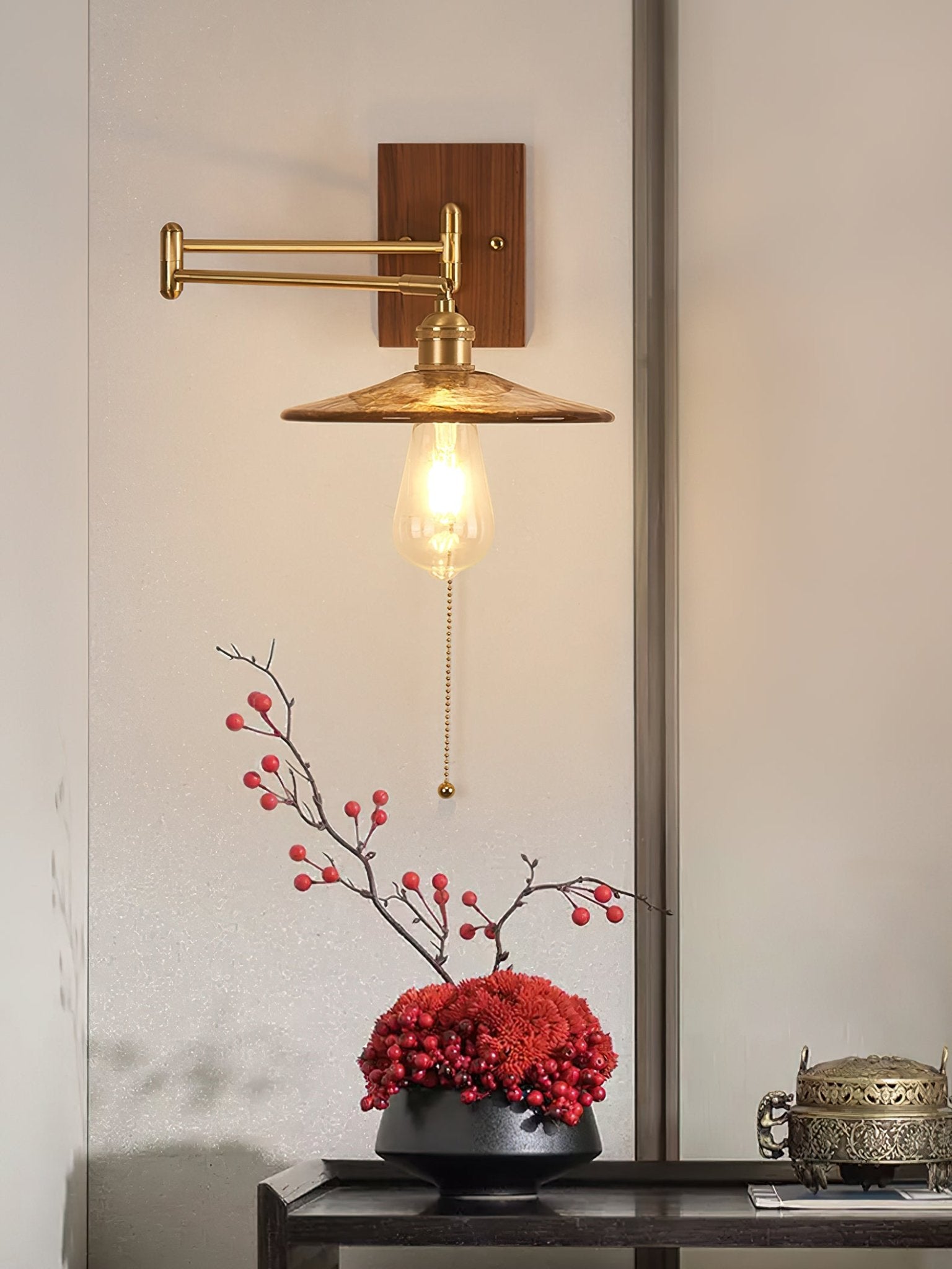 Avveleth Elegance Vintage Walnut Wall Lamp - Letslighting