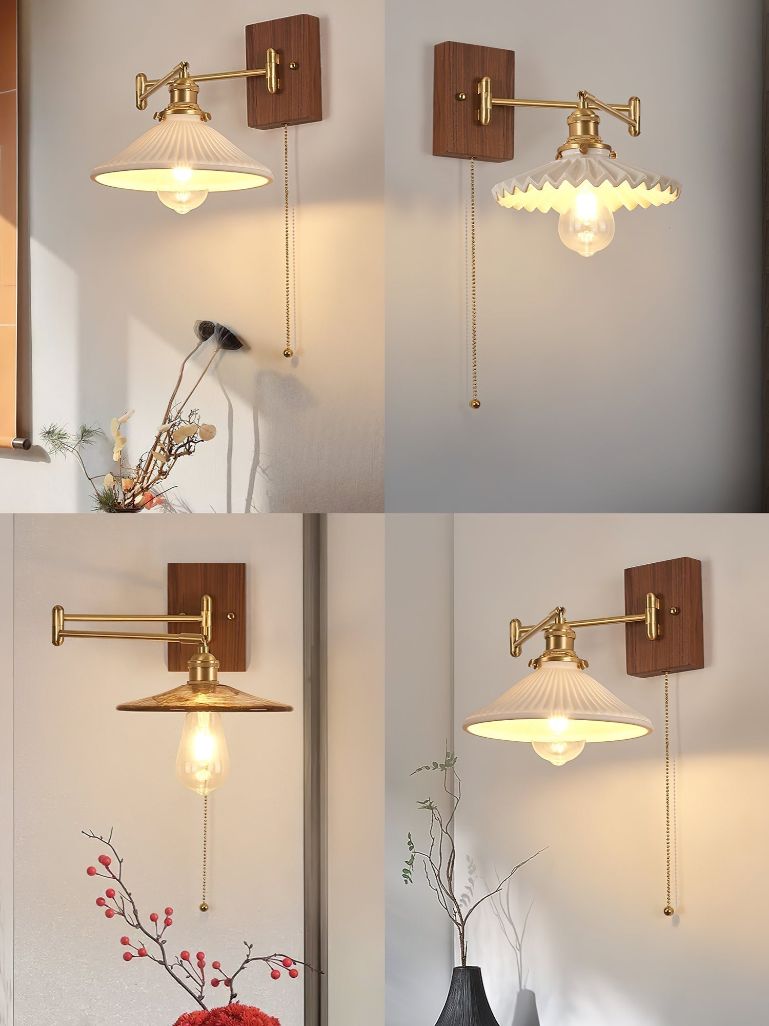 Avveleth Elegance Vintage Walnut Wall Lamp - Letslighting