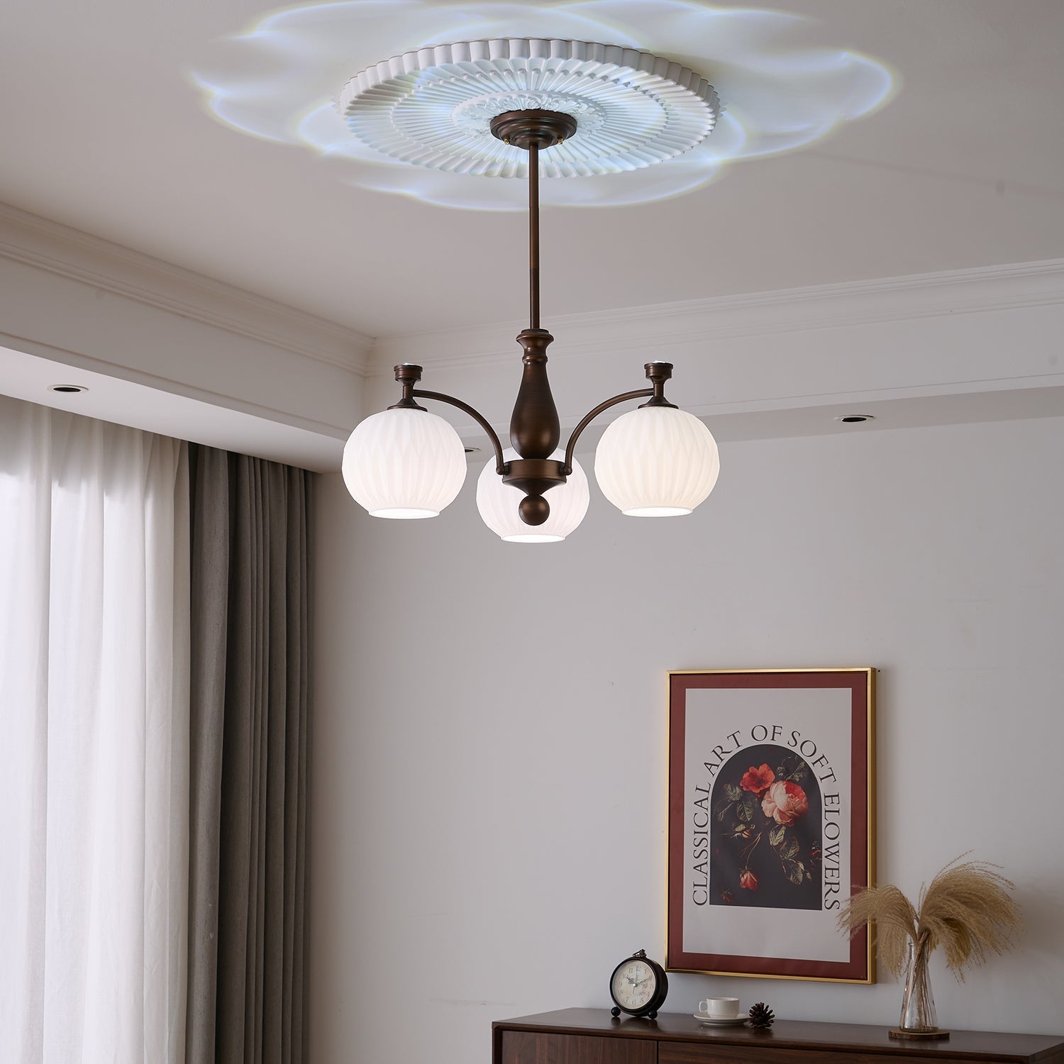 Aurora Chandelier Orb Frosted Vintage - Letslighting