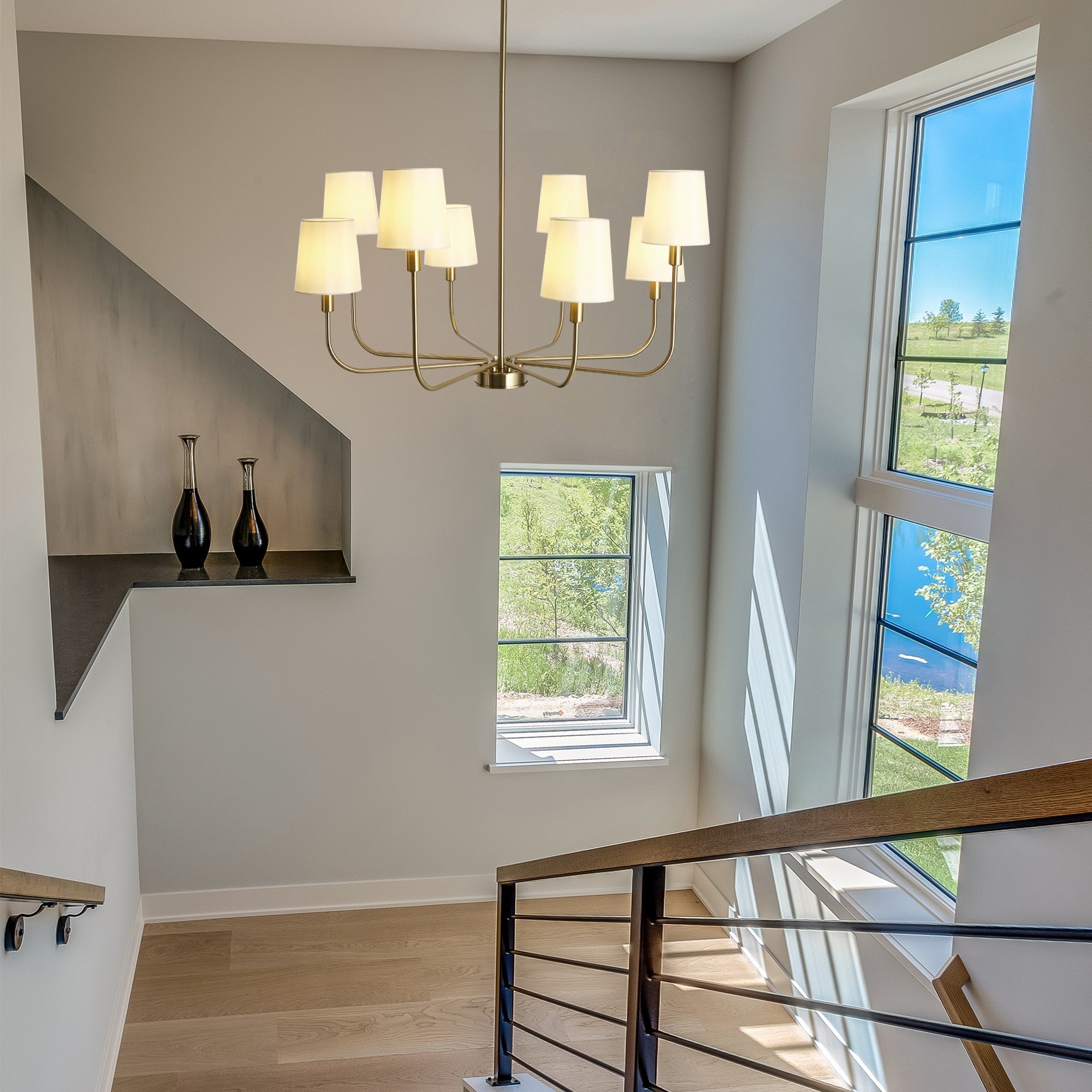 Nysilan Vintage Industrial Brass Fabric Chandelier - Letslighting