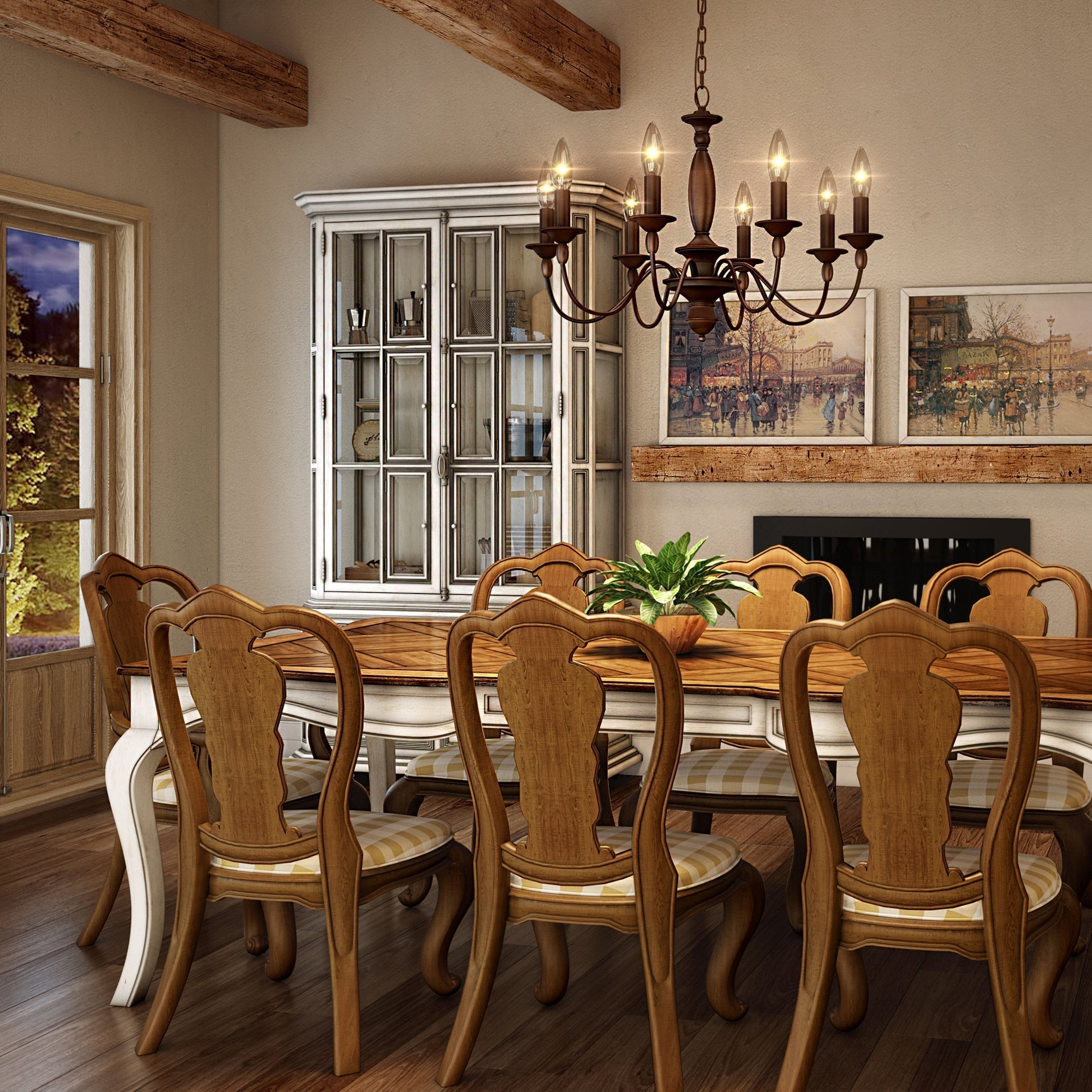 Cutheus Vintage Industrial Wooden Chandelier - Letslighting