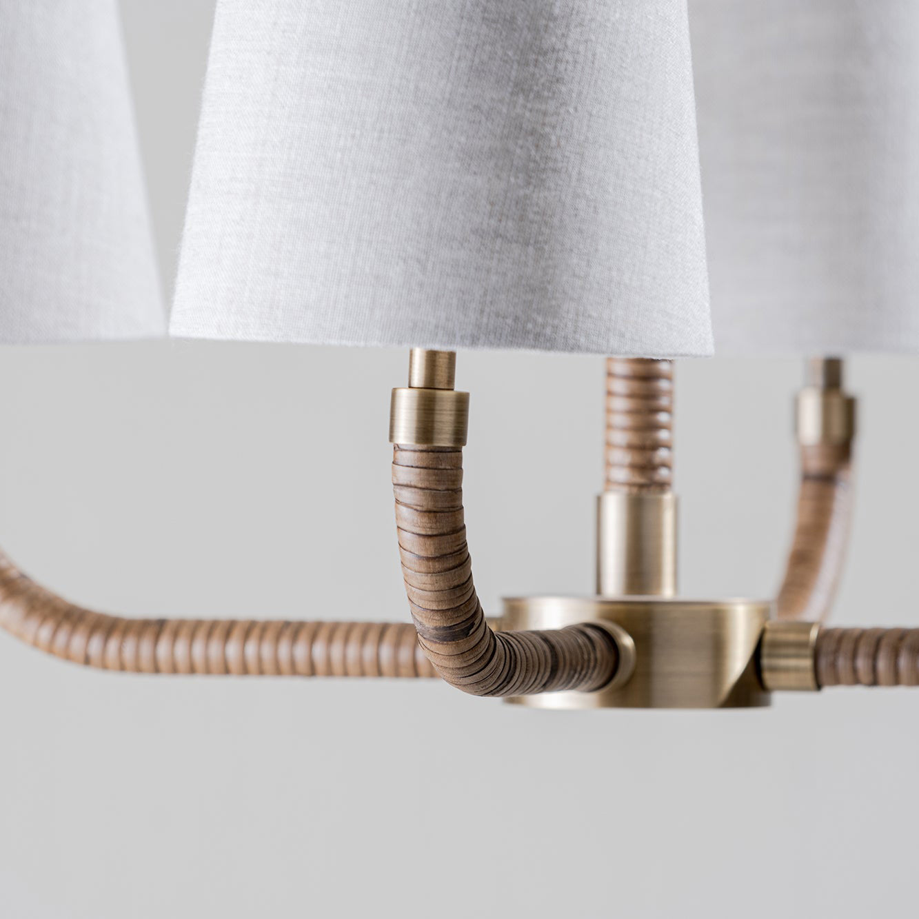 Avdoria Vintage Industrial Holden Cane Gold Fabric Chandelier - Letslighting