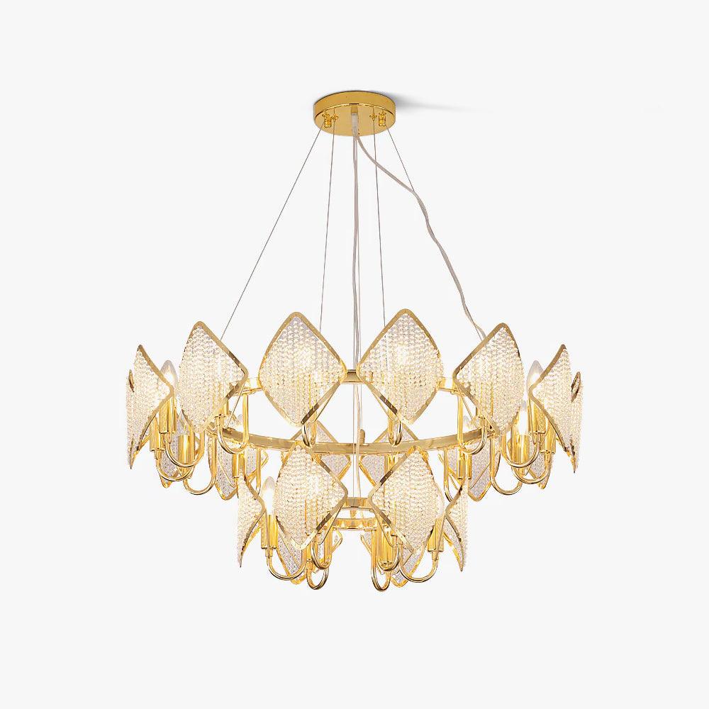 Aurora Chandelier Crystal Leaf Double-Tier - Letslighting