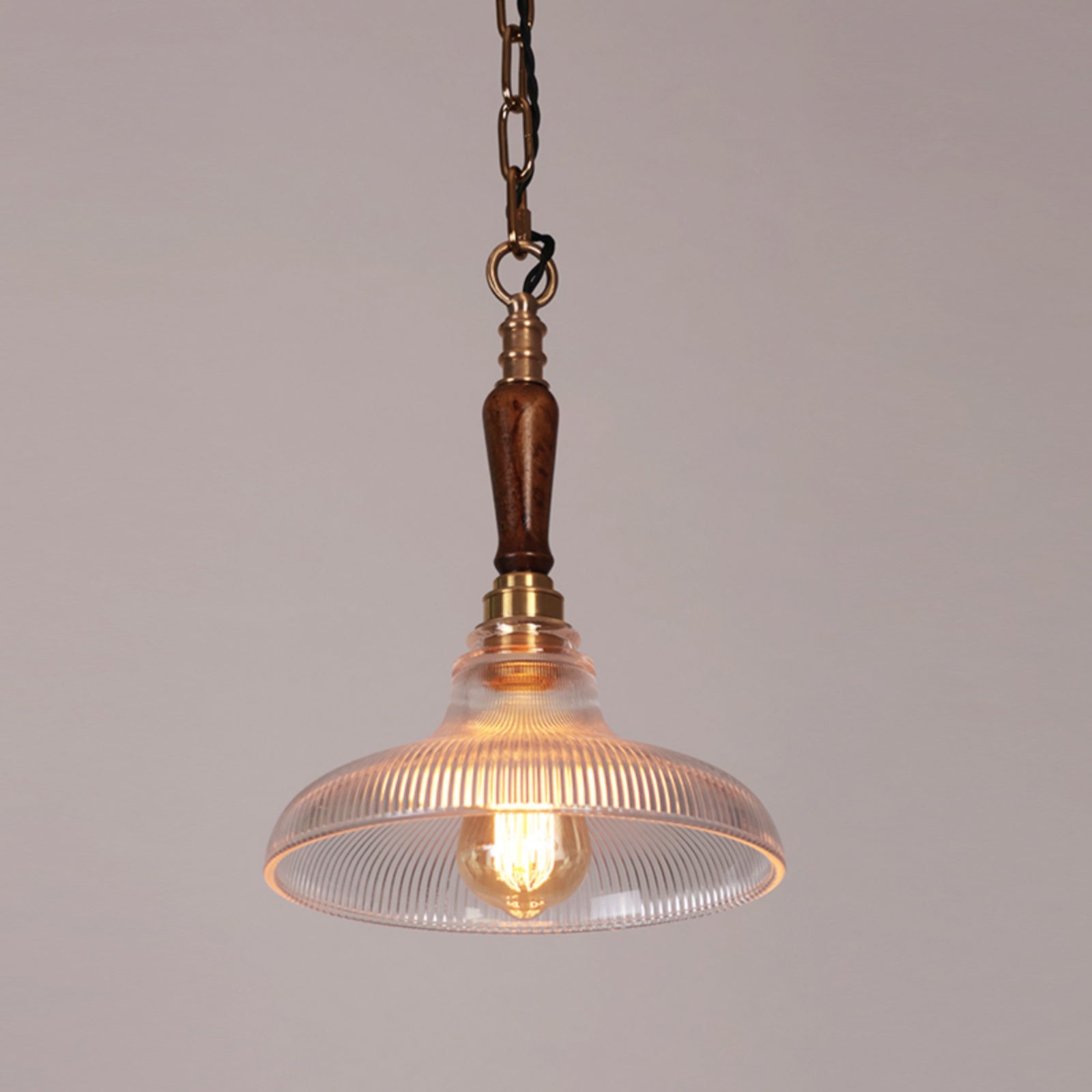 Zomiror Modern Minimalist Holophane Brass Glass Pendant Light - Letslighting