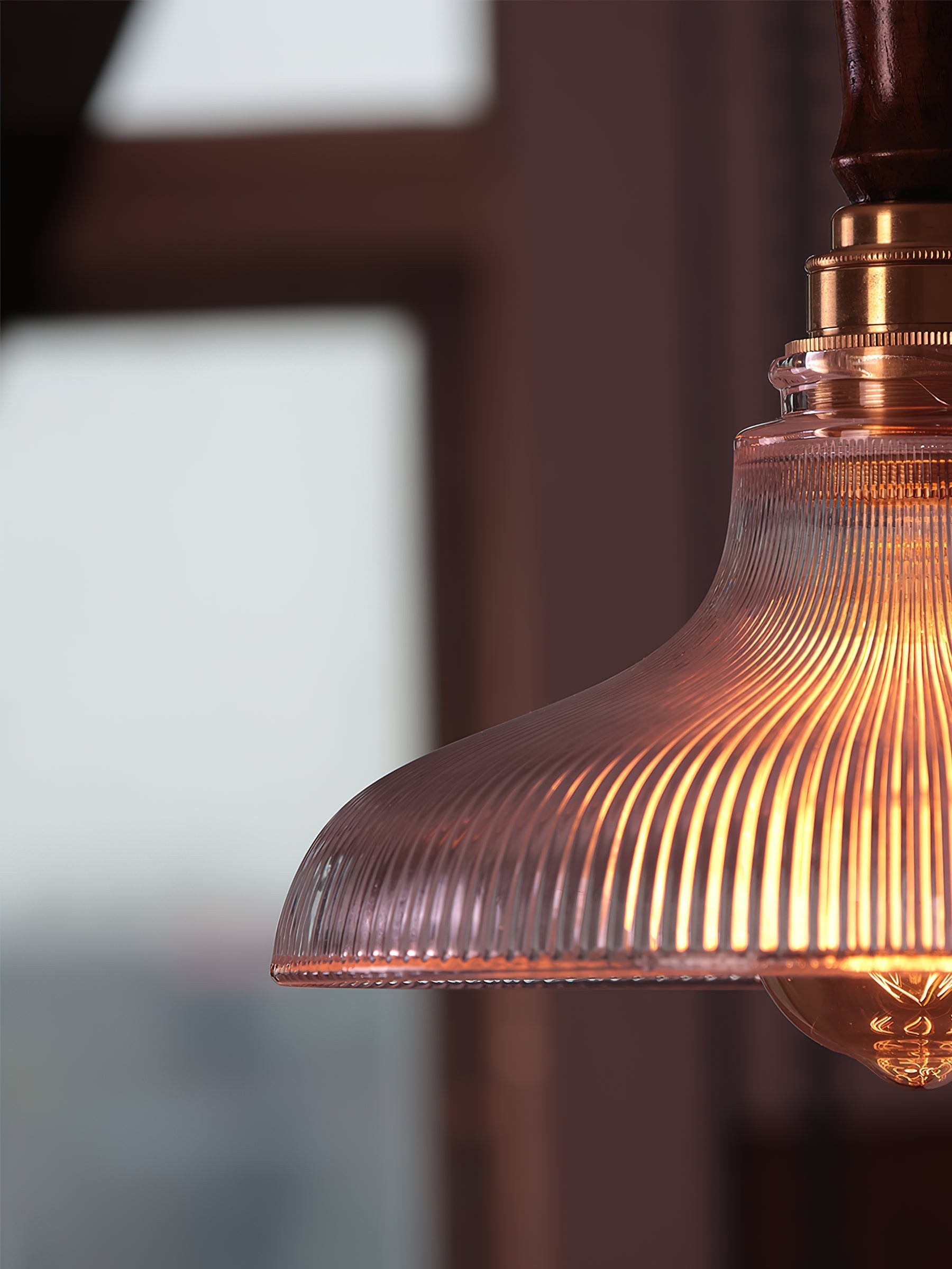 Zomiror Modern Minimalist Holophane Brass Glass Pendant Light - Letslighting