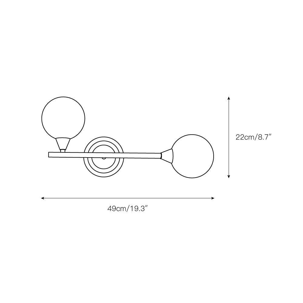 Holten Modern Minimalist Armed Brass Glass Sconce Wall Lamp - Letslighting