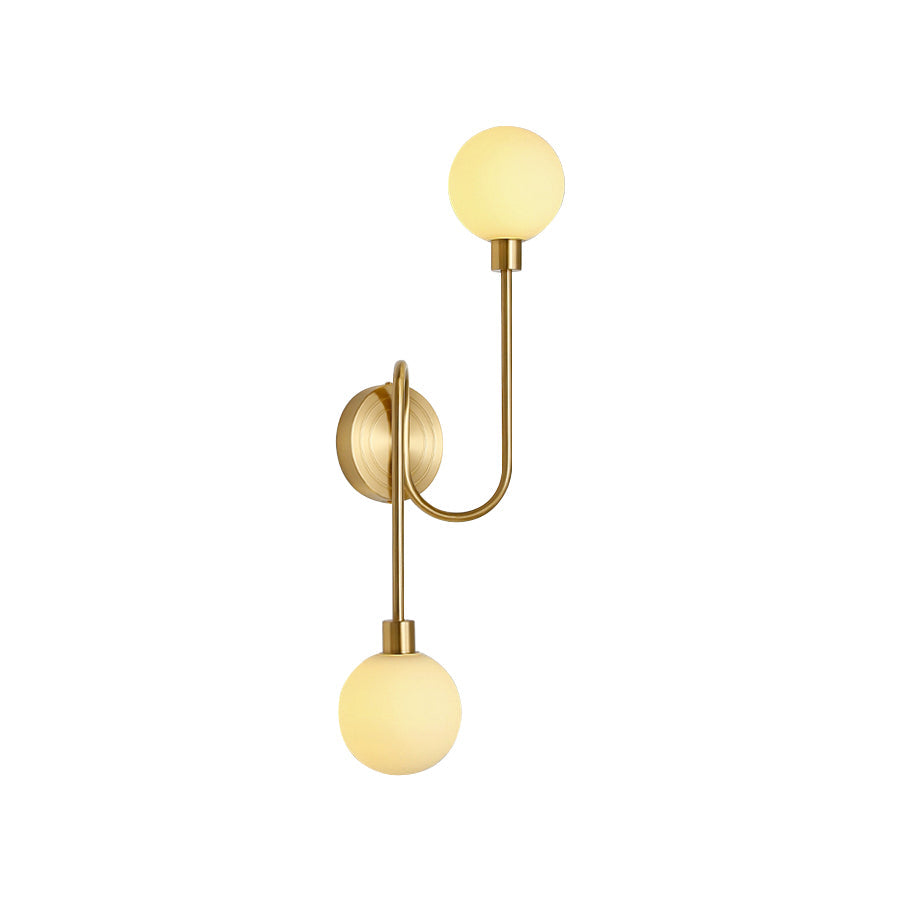 Holten Modern Minimalist Armed Brass Glass Sconce Wall Lamp - Letslighting