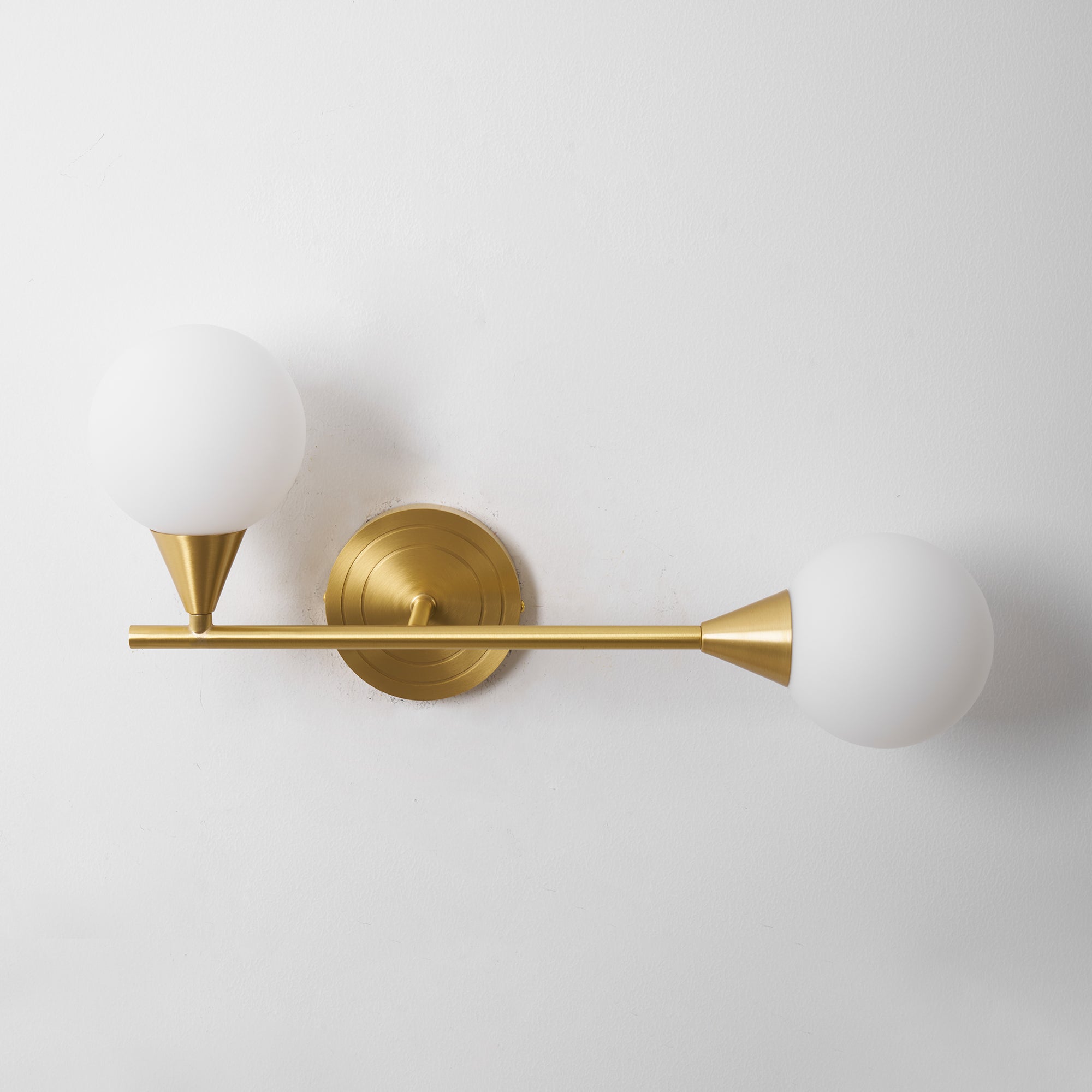 Holten Modern Minimalist Armed Brass Glass Sconce Wall Lamp - Letslighting