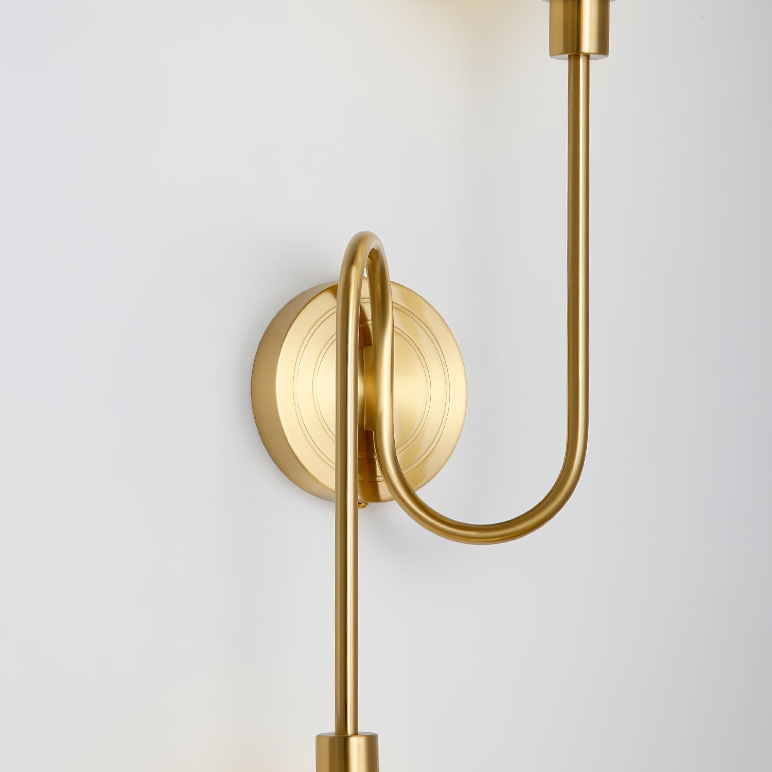 Holten Modern Minimalist Armed Brass Glass Sconce Wall Lamp - Letslighting