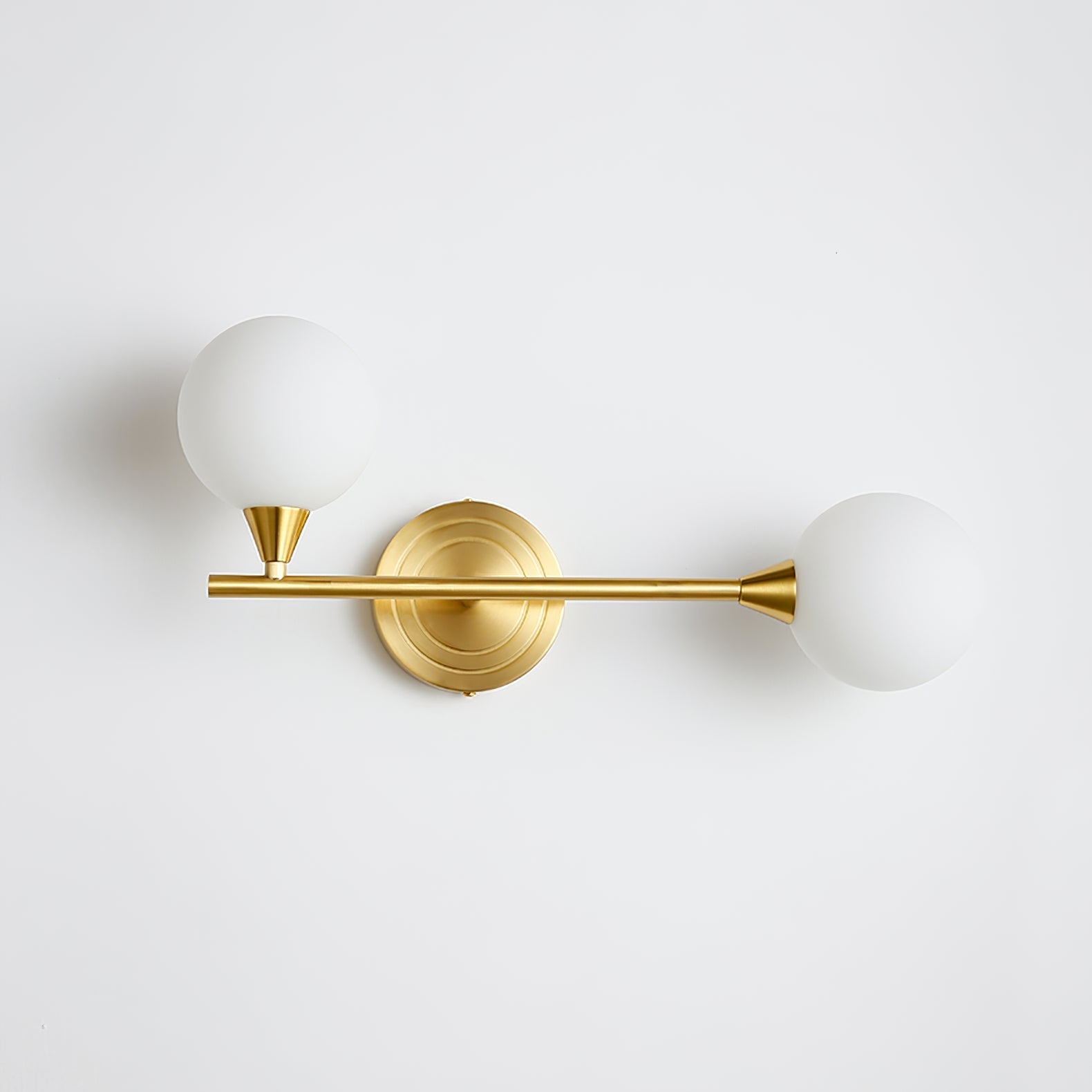 Holten Modern Minimalist Armed Brass Glass Sconce Wall Lamp - Letslighting