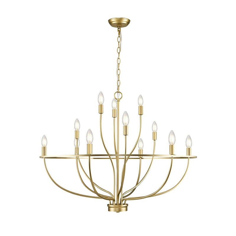 Aurelia Brass Gold Candelabra Chandelier - Letslighting