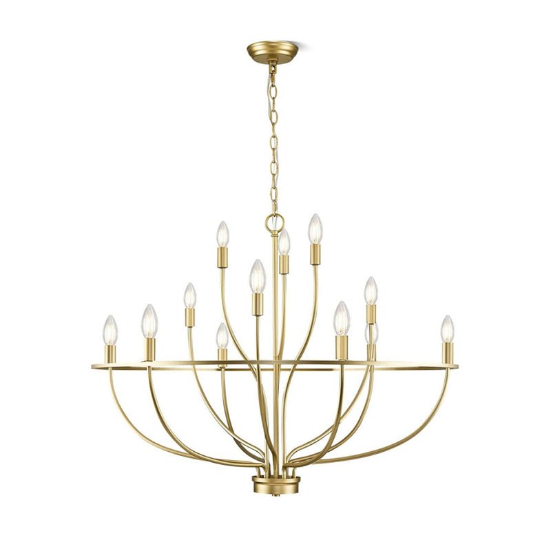 Aurelia Brass Gold Candelabra Chandelier - Letslighting