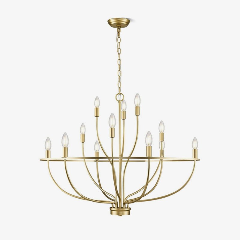 Aurelia Brass Gold Candelabra Chandelier - Letslighting