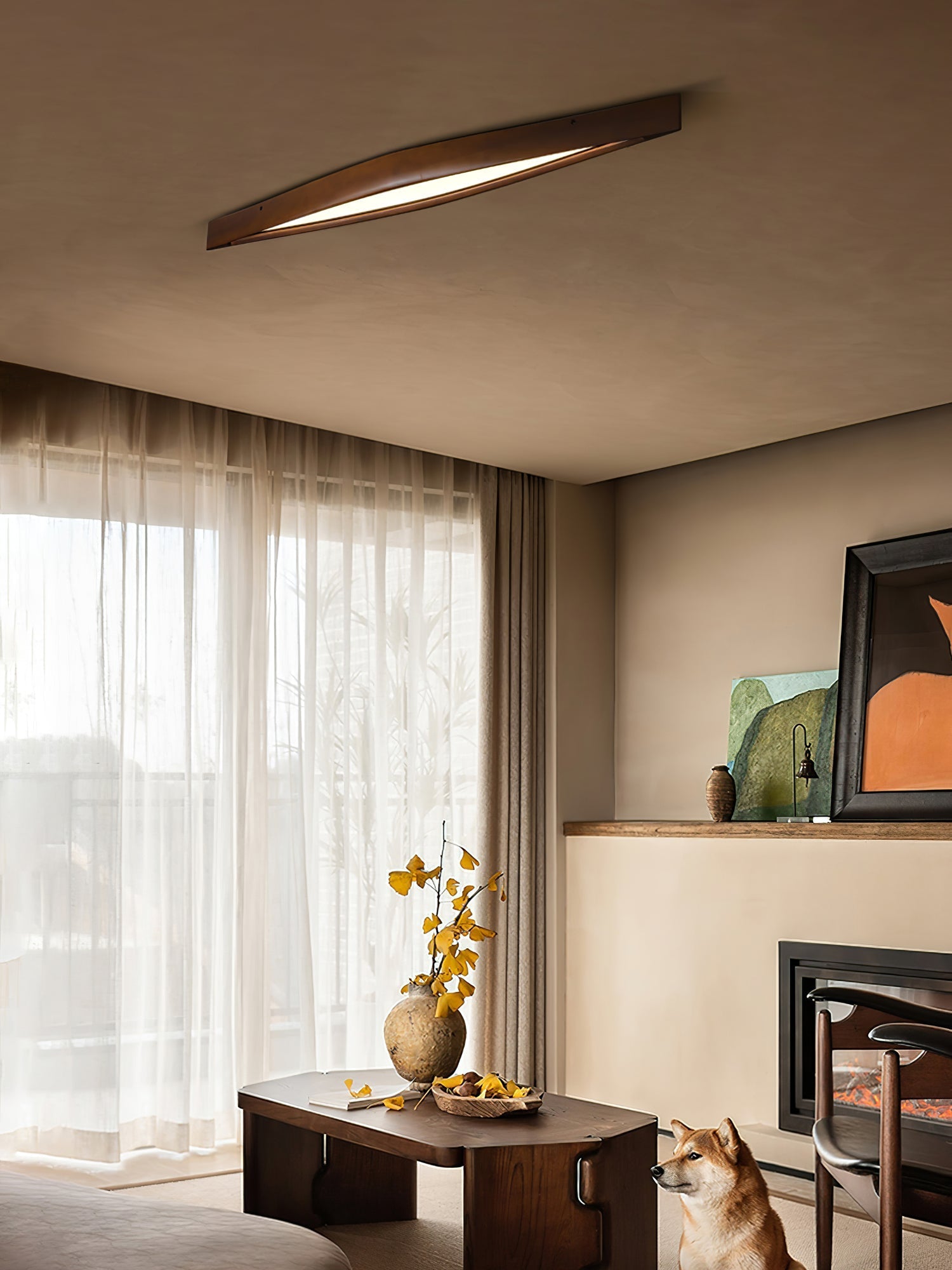 Alnoreth Nordic Horizon Linear Wood Ceiling Lamp - Letslighting