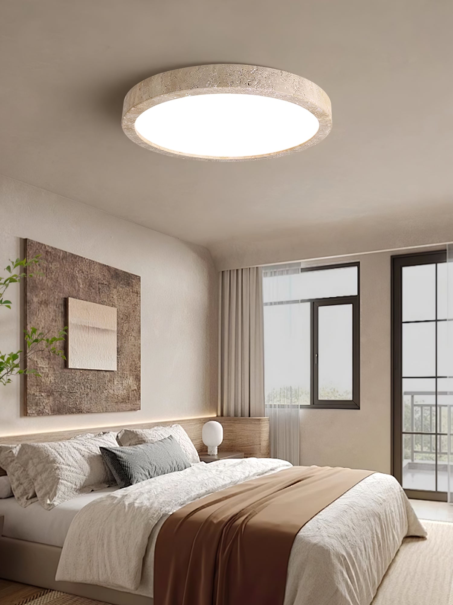 Artalor Minimalist Travertine Ceiling Light - Letslighting