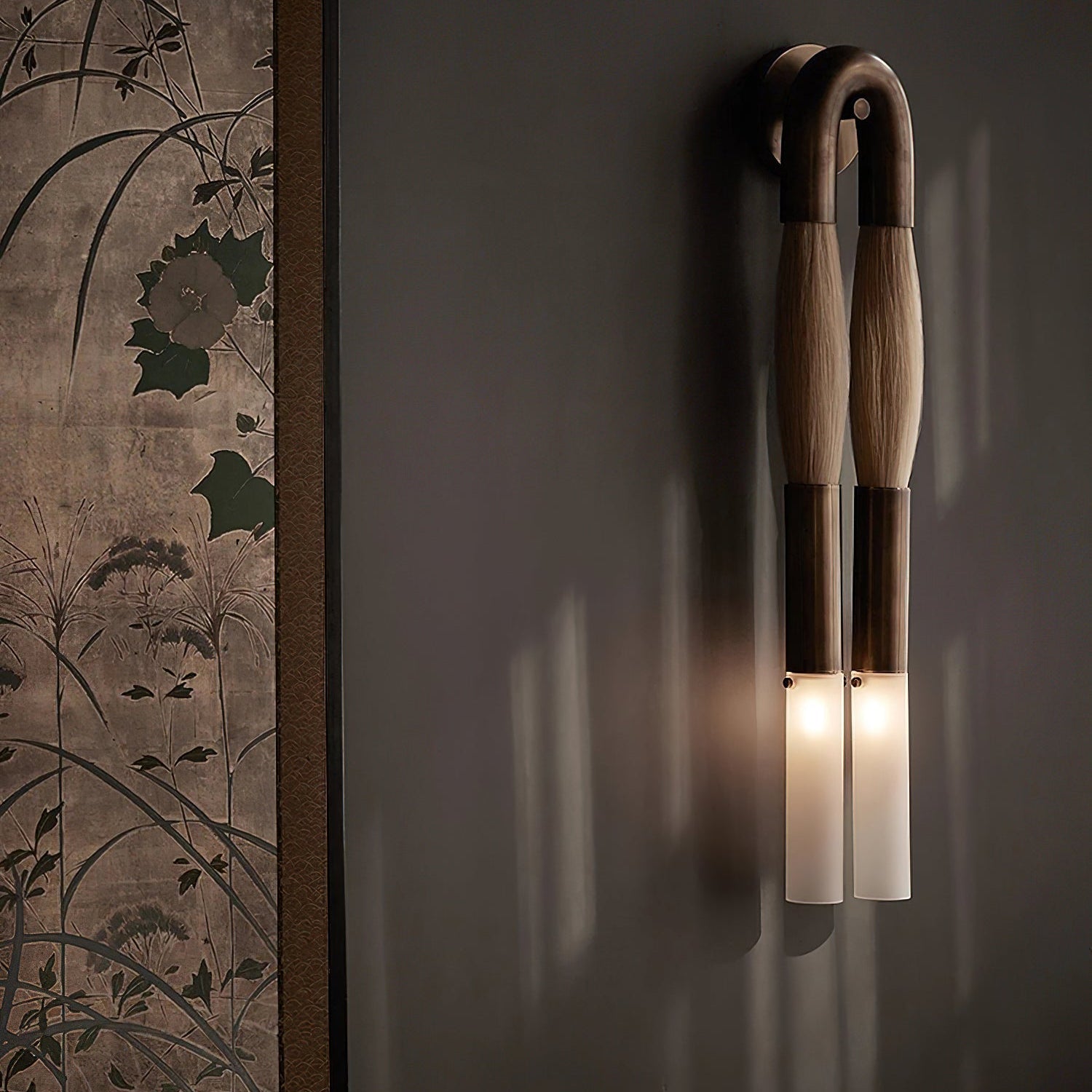 Lustra Wall Lamp Horsehair Glass Brass - Letslighting