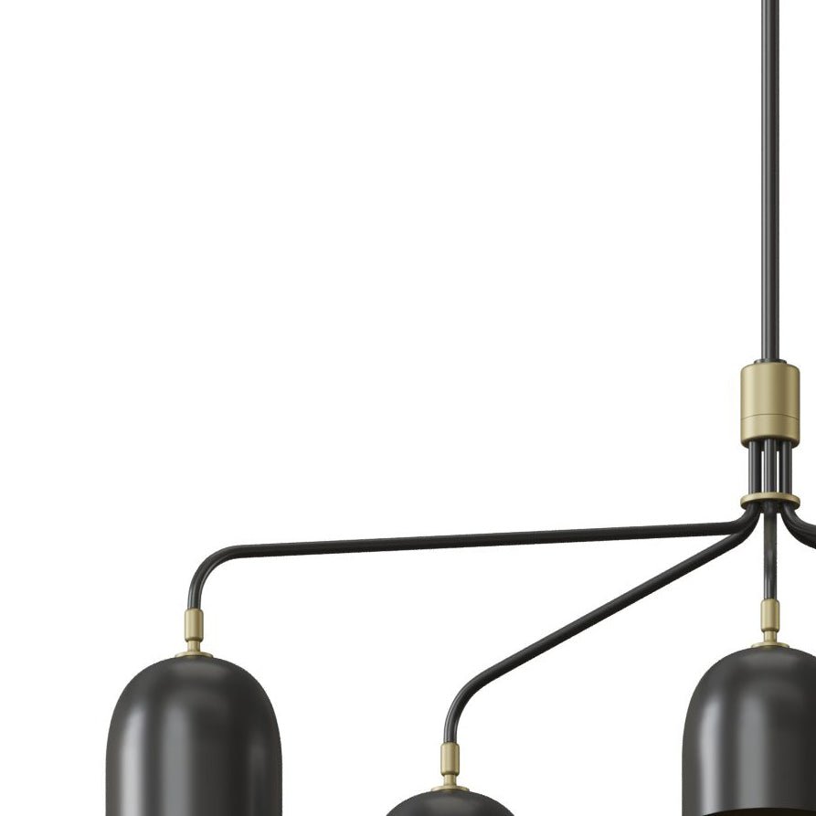 Lustra Chandelier Black Brass Industrial - Letslighting