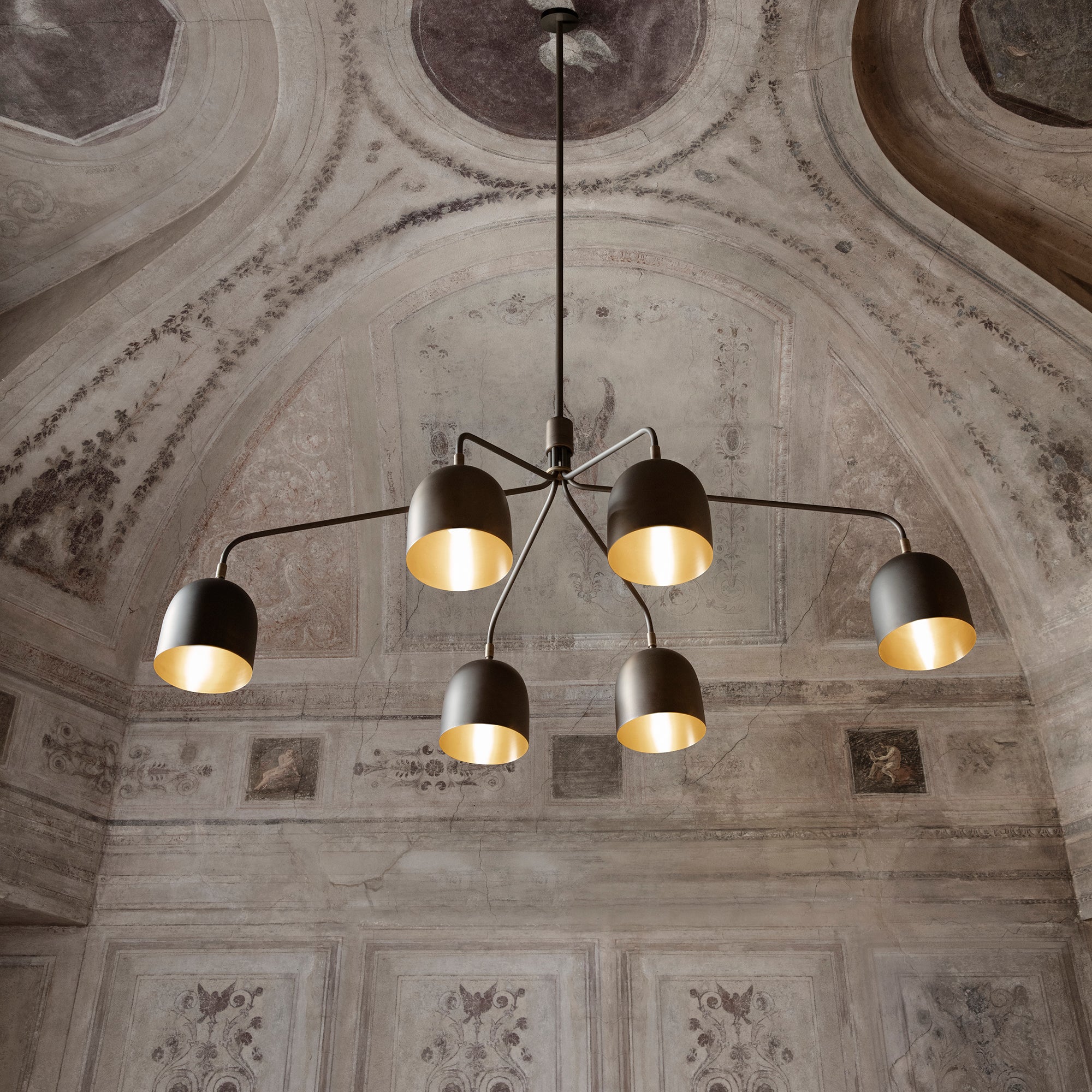 Lustra Chandelier Black Brass Industrial - Letslighting