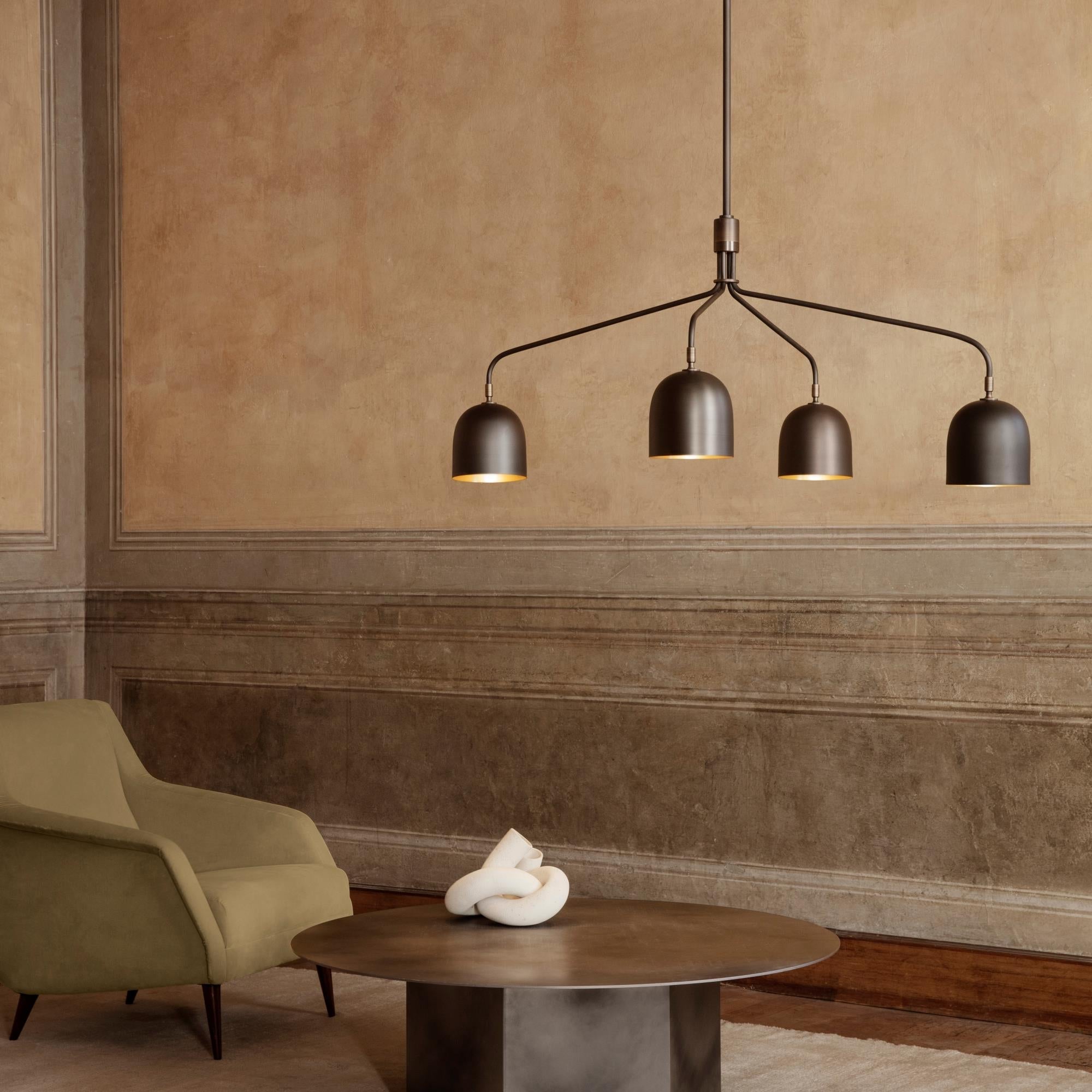 Lustra Chandelier Black Brass Industrial - Letslighting