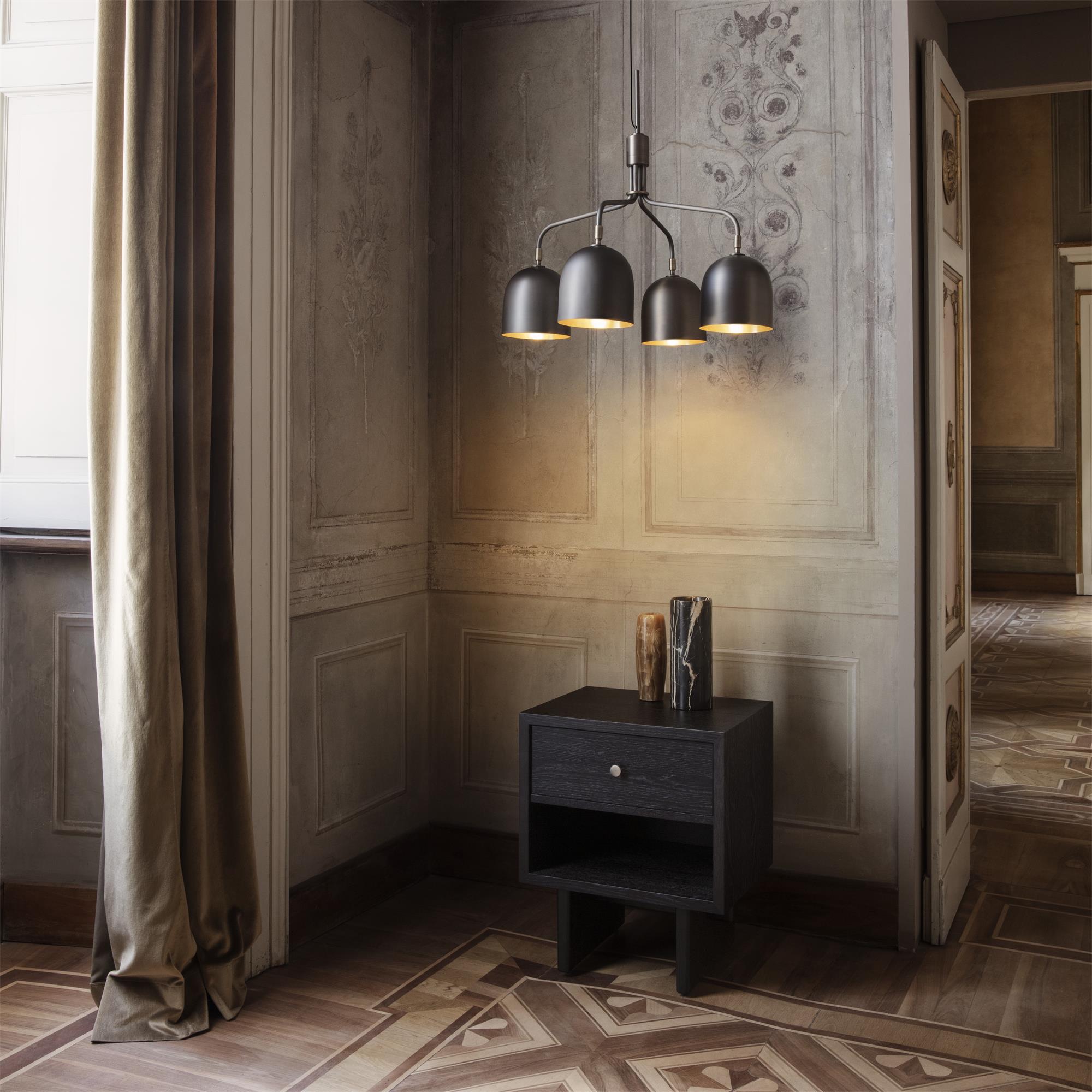 Lustra Chandelier Black Brass Industrial - Letslighting