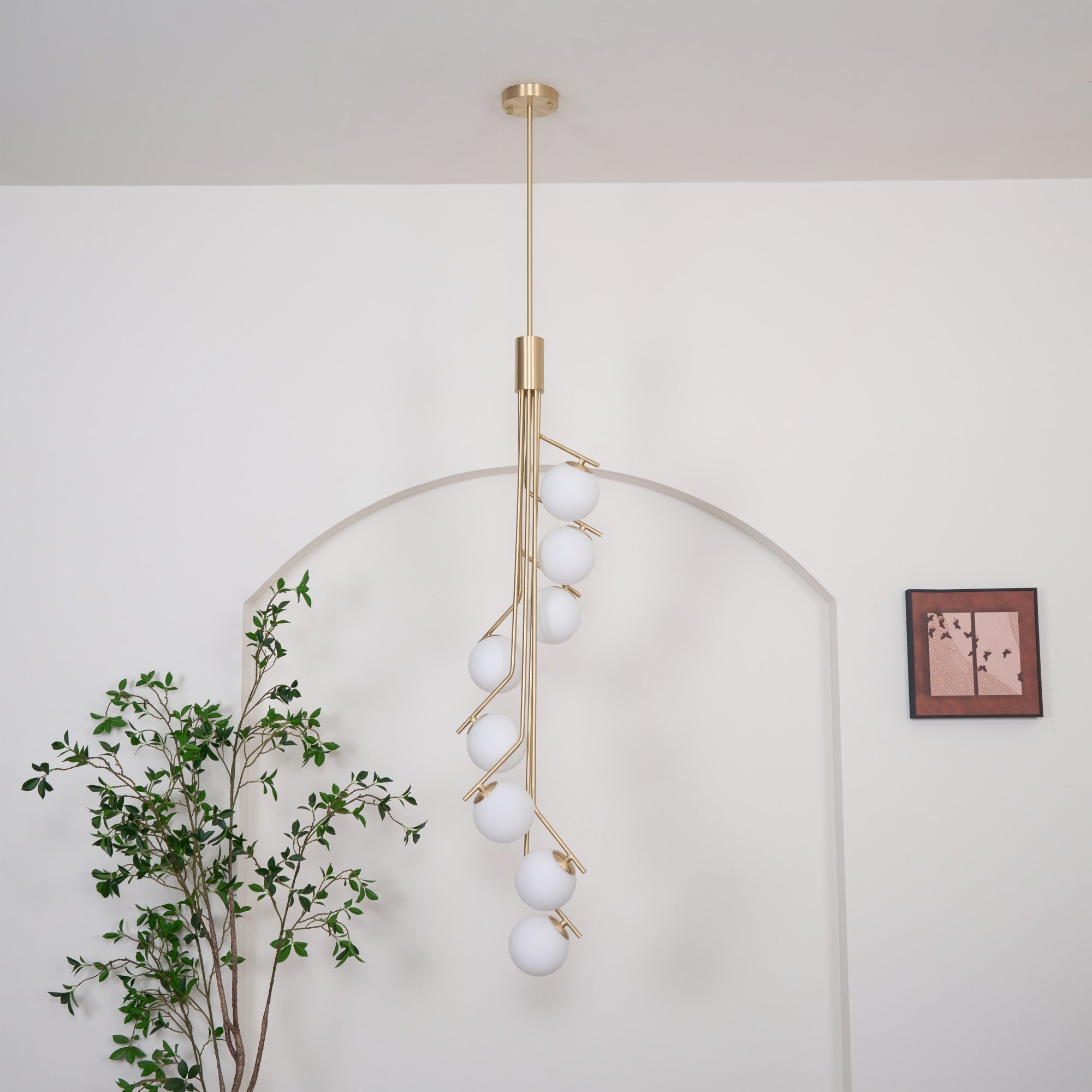 Lustra Chandelier Gold Branch Globe LED - Letslighting
