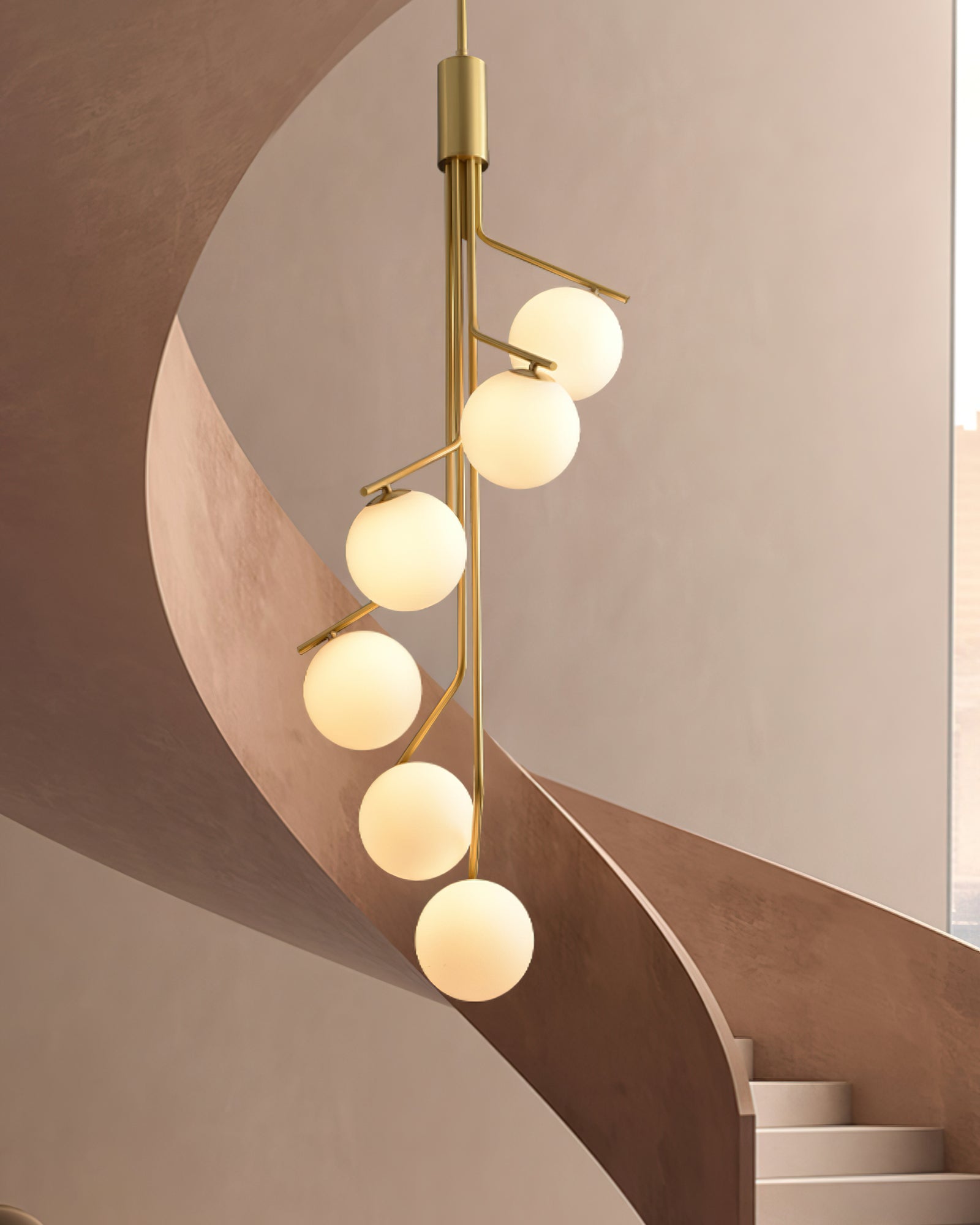Lustra Chandelier Gold Branch Globe LED - Letslighting