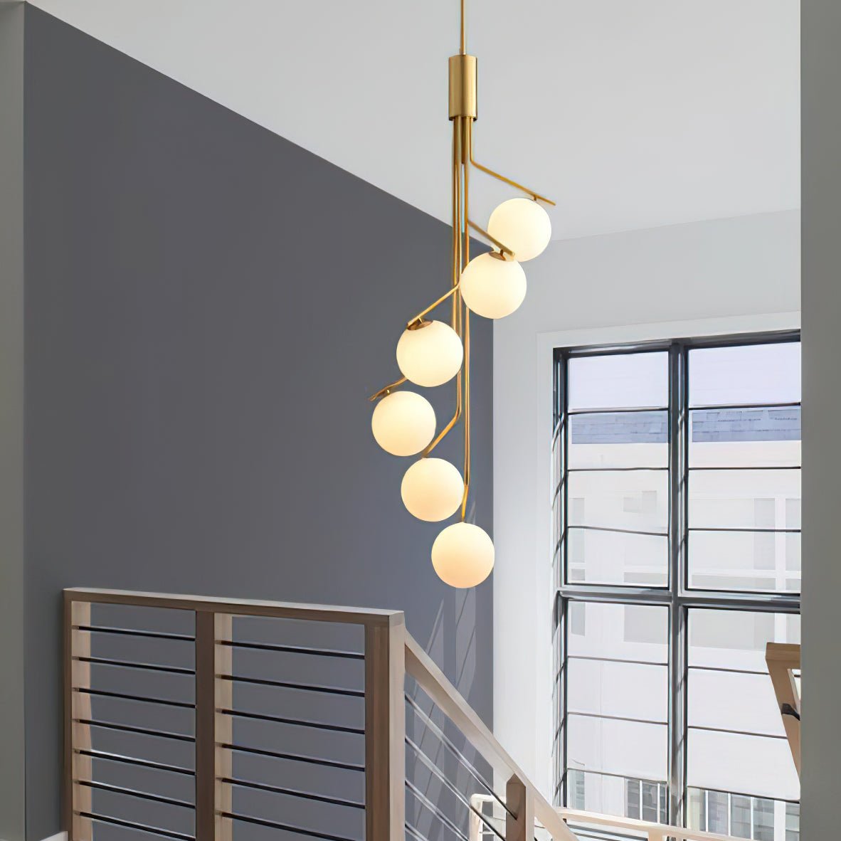 Lustra Chandelier Gold Branch Globe LED - Letslighting