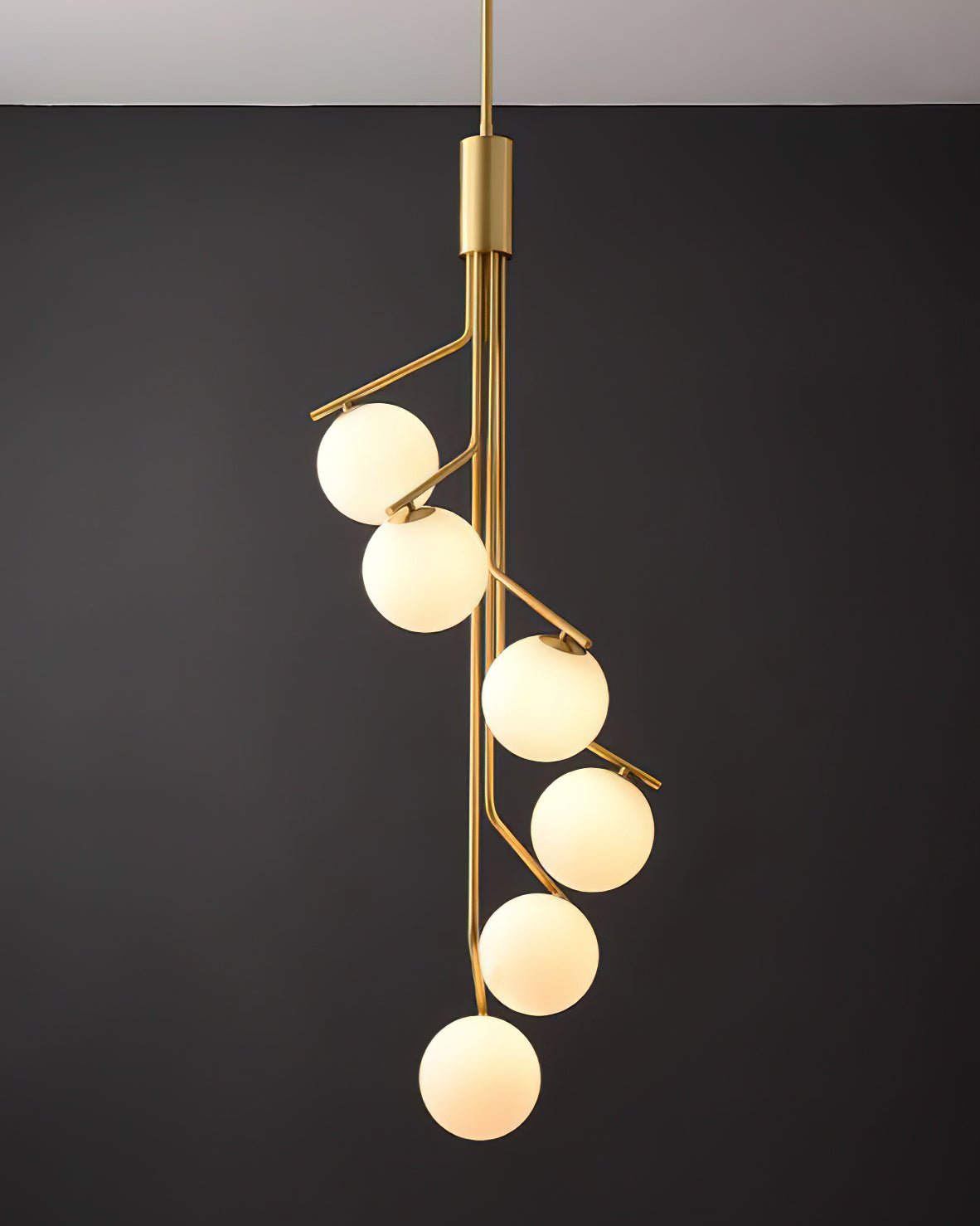 Lustra Chandelier Gold Branch Globe LED - Letslighting