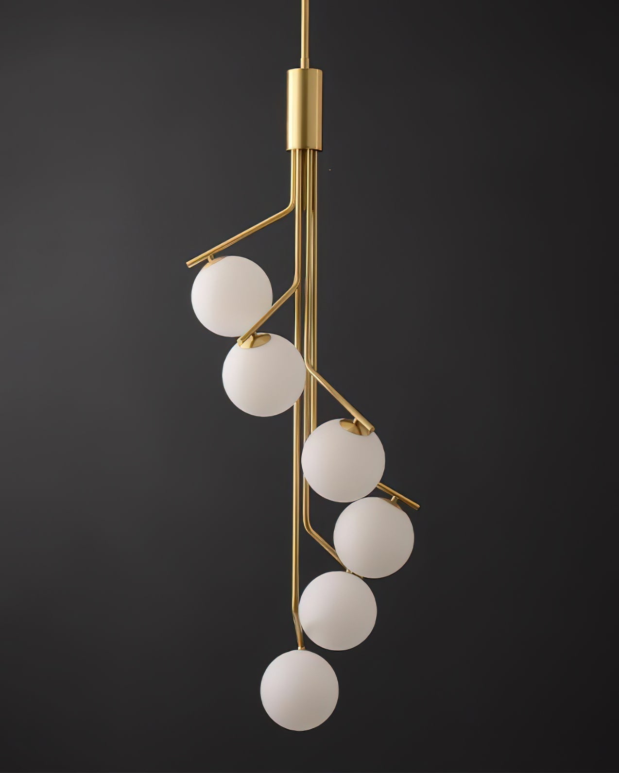 Lustra Chandelier Gold Branch Globe LED - Letslighting
