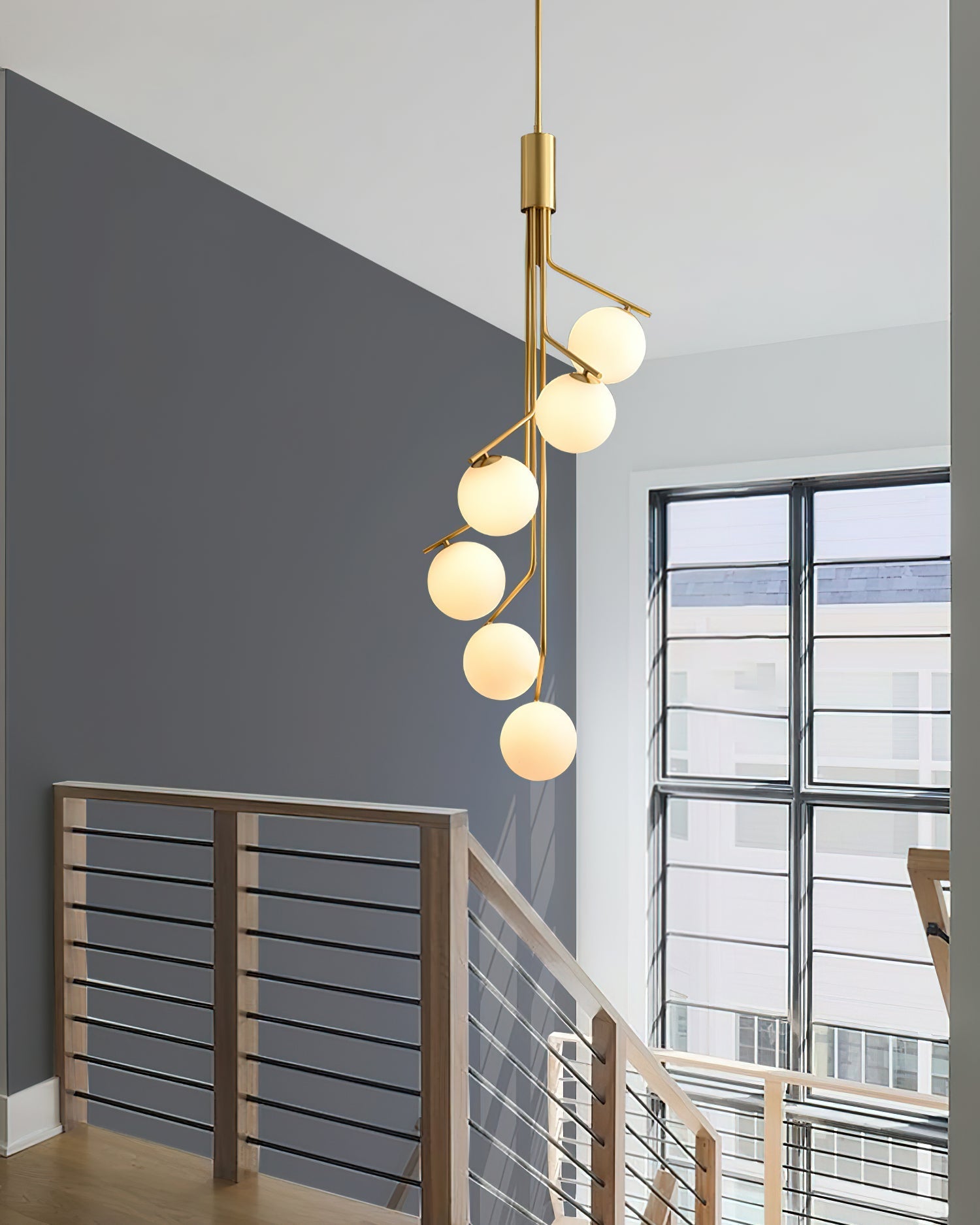 Lustra Chandelier Gold Branch Globe LED - Letslighting