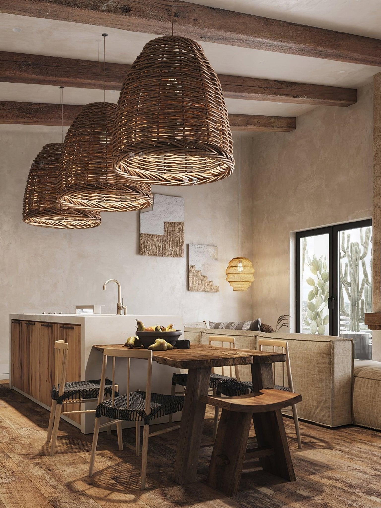 Wickora Vintage Wicker Pendant Lamp - Letslighting