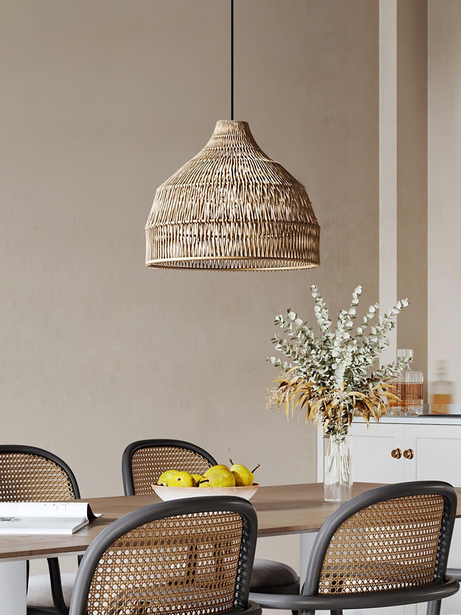 Wickora Vintage Wicker Pendant Lamp - Letslighting