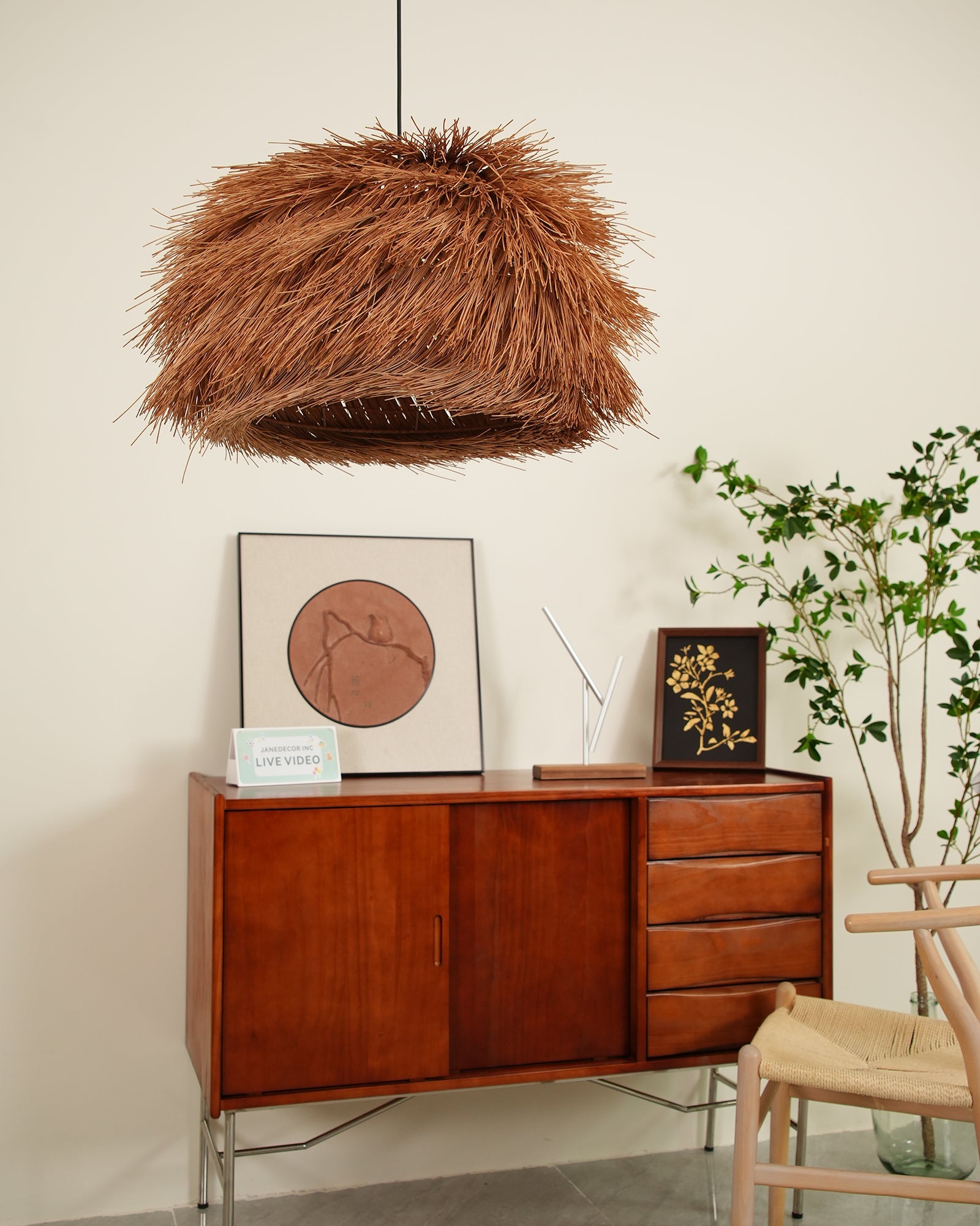 Wickora Vintage Wicker Pendant Lamp - Letslighting