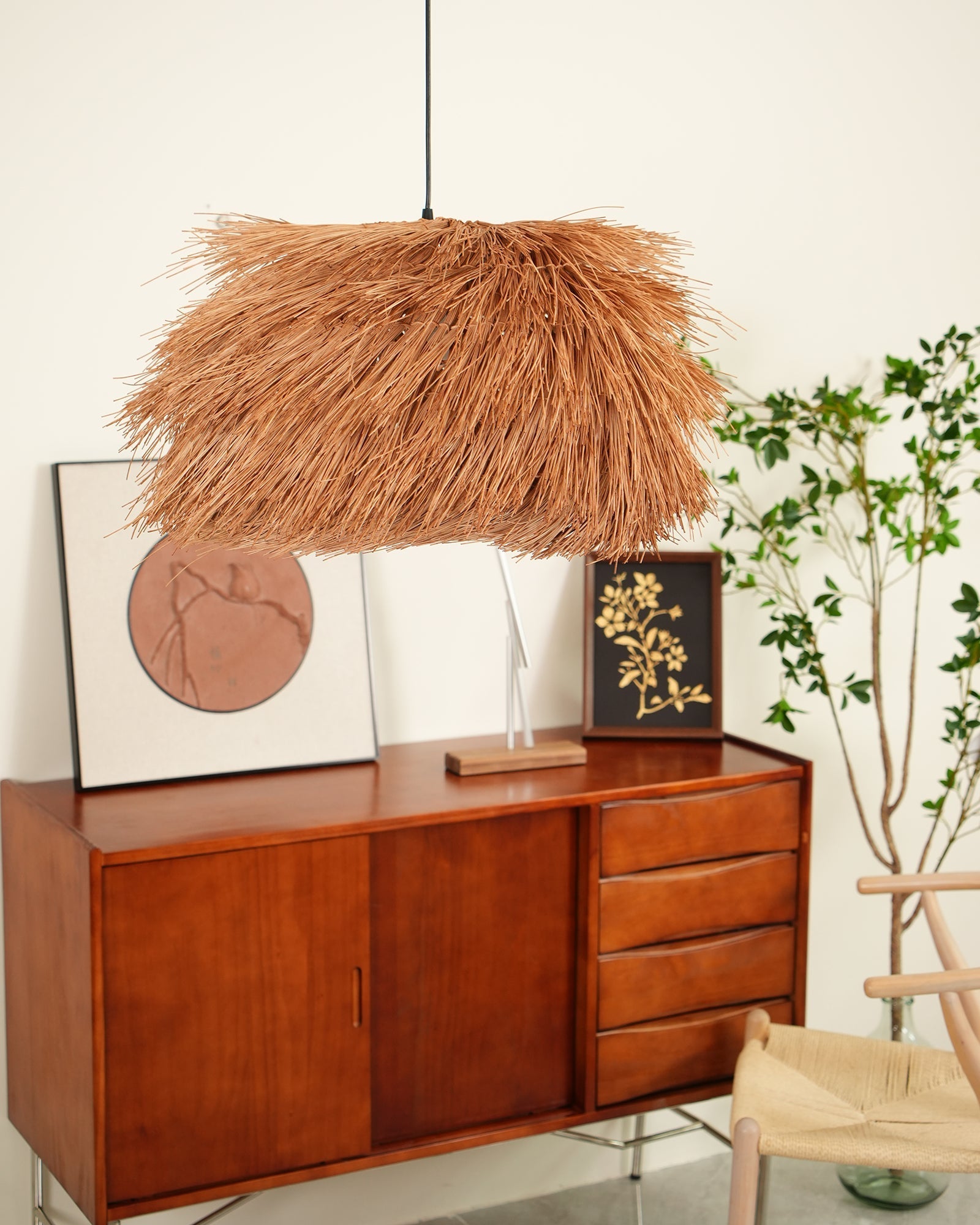 Wickora Vintage Wicker Pendant Lamp - Letslighting