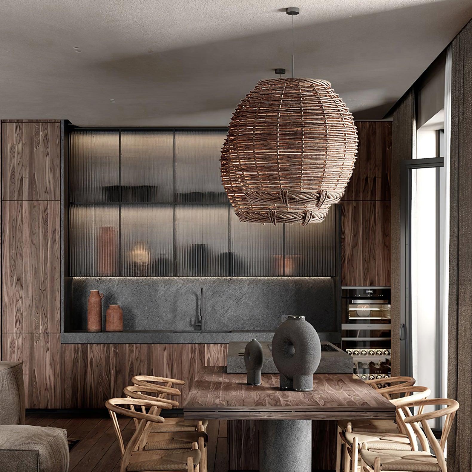 Wickora Vintage Wicker Pendant Lamp - Letslighting
