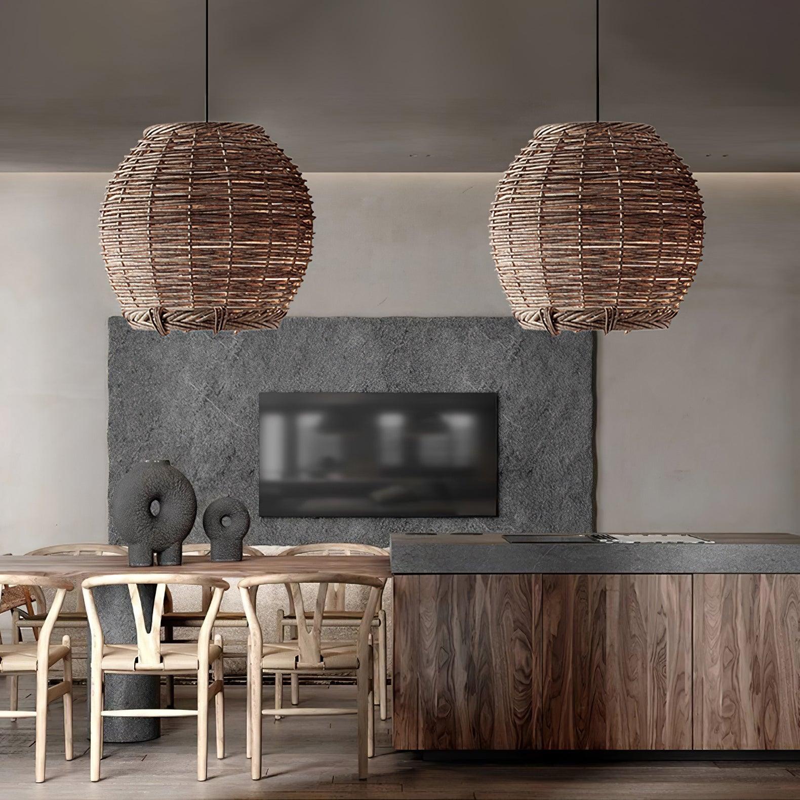 Wickora Vintage Wicker Pendant Lamp - Letslighting