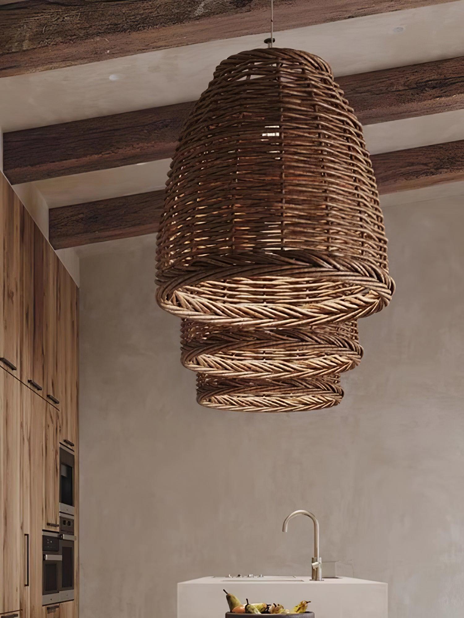 Wickora Vintage Wicker Pendant Lamp - Letslighting